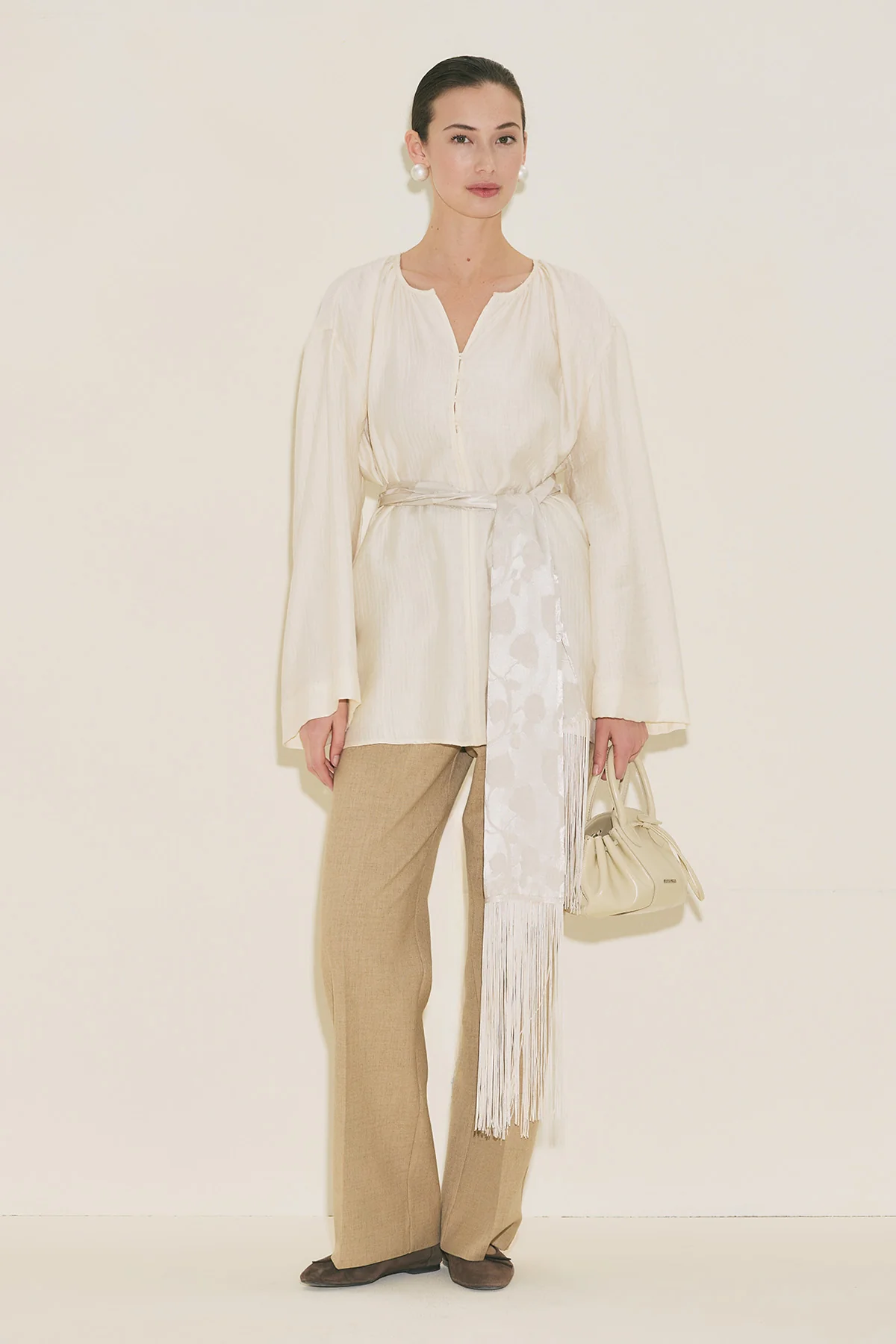 Textured Drape Tunic Pearl - Image 7