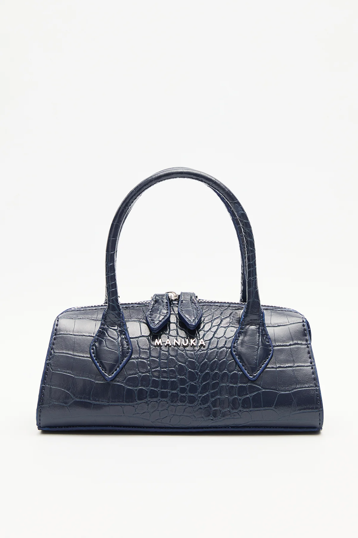 Textured Faux Leather Mini Bag Navy Blue - Image 3