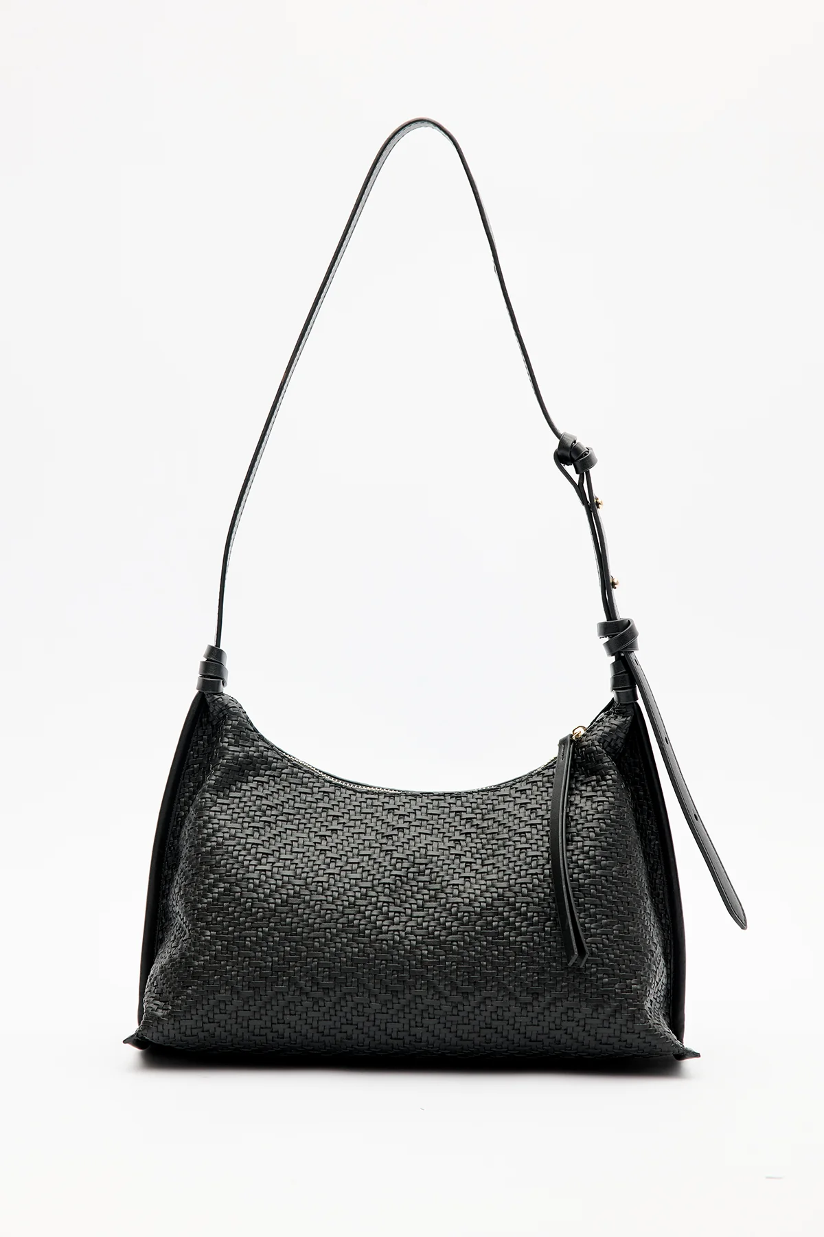Textured Leather Shoulder Bag Black - Image 2