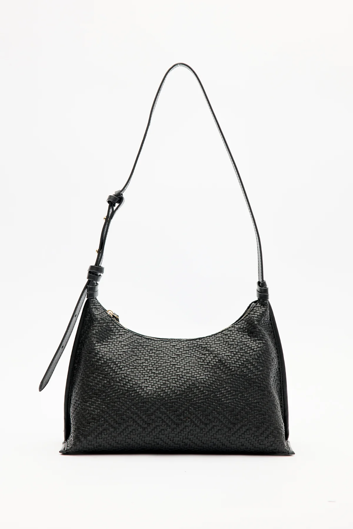 Textured Leather Shoulder Bag Black - Image 6