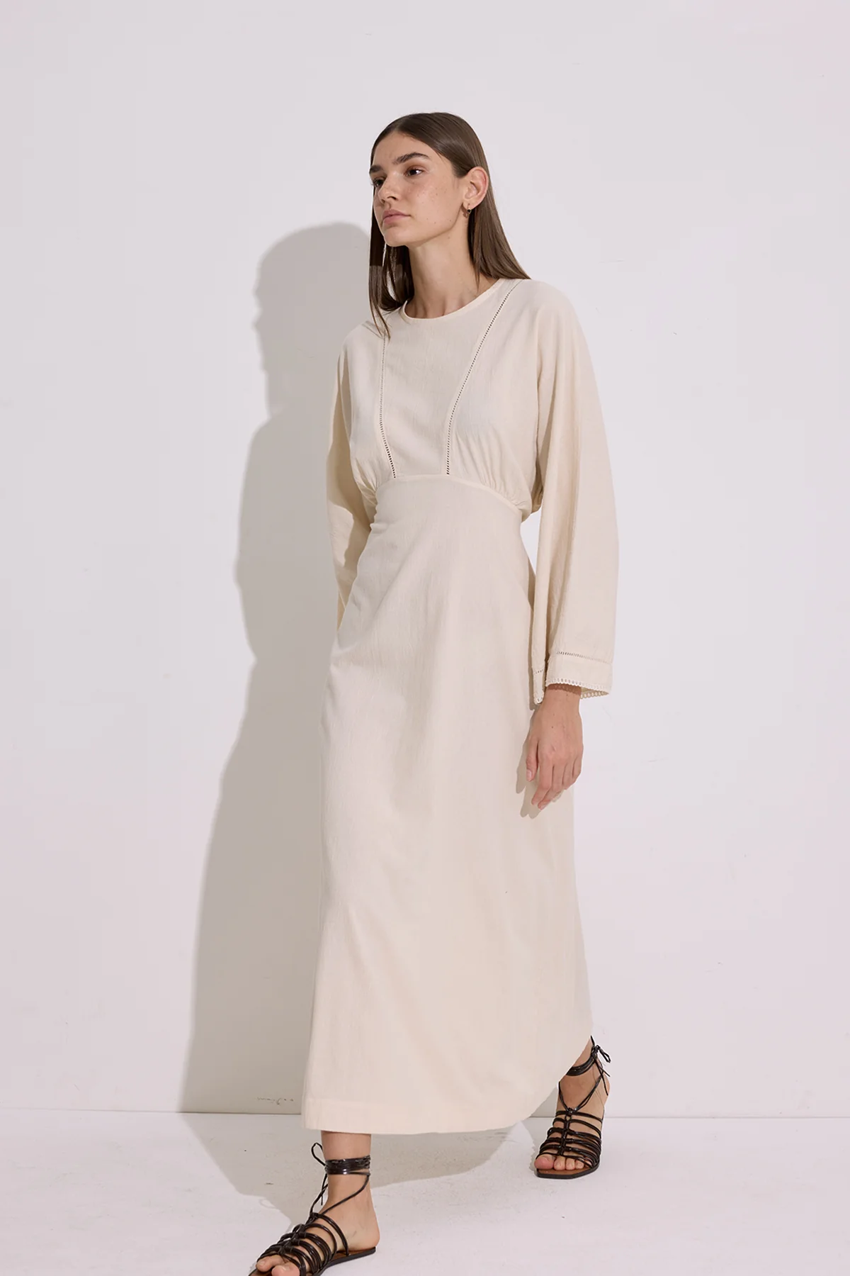 Textured Stripe Detail Dress Natural - Image 5