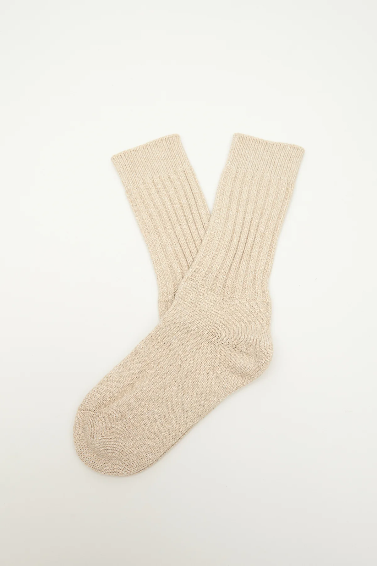 Thick Ribbed Socks Beige - Image 3