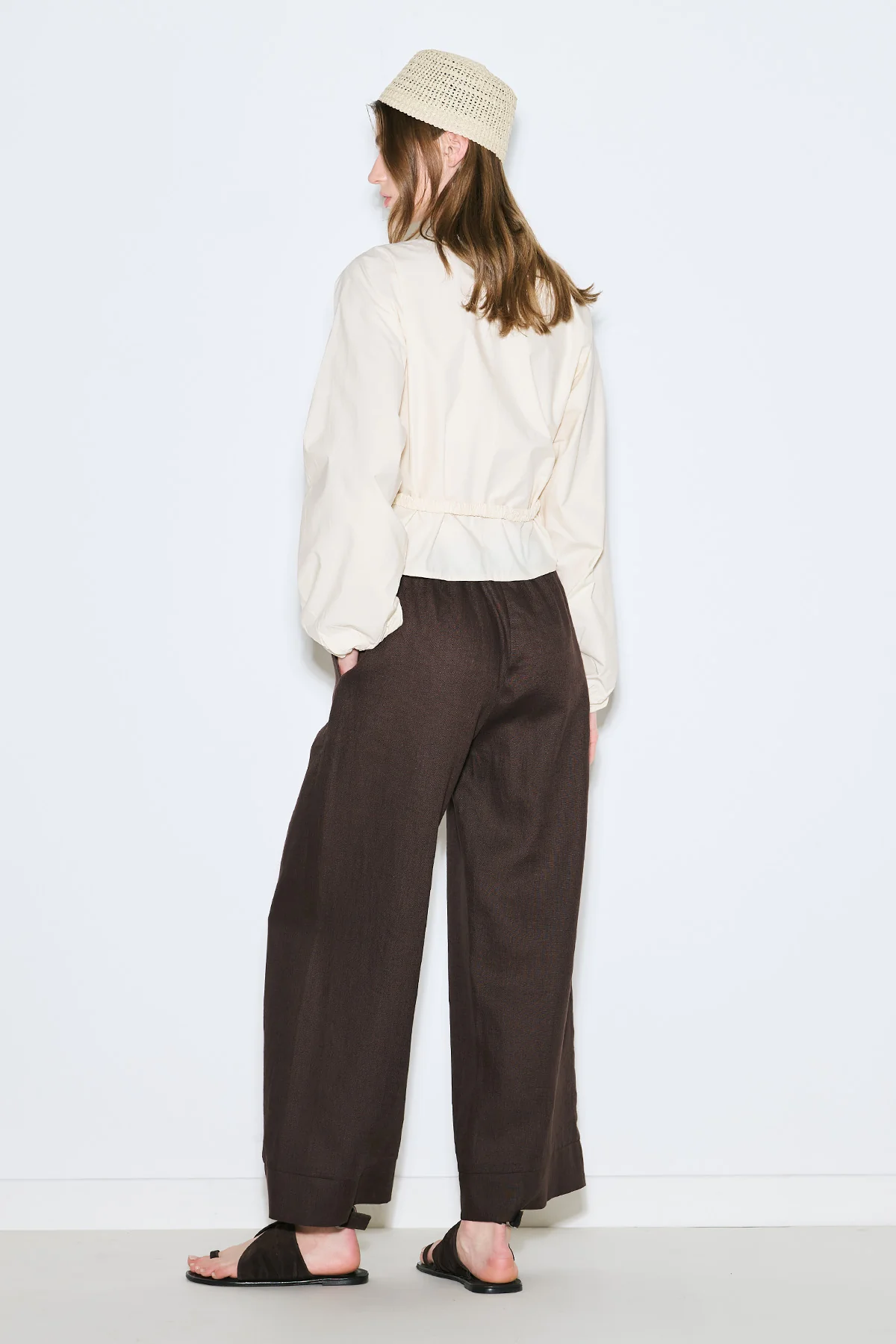 Tie Detail Cropped Blouse Vanilla - Image 7