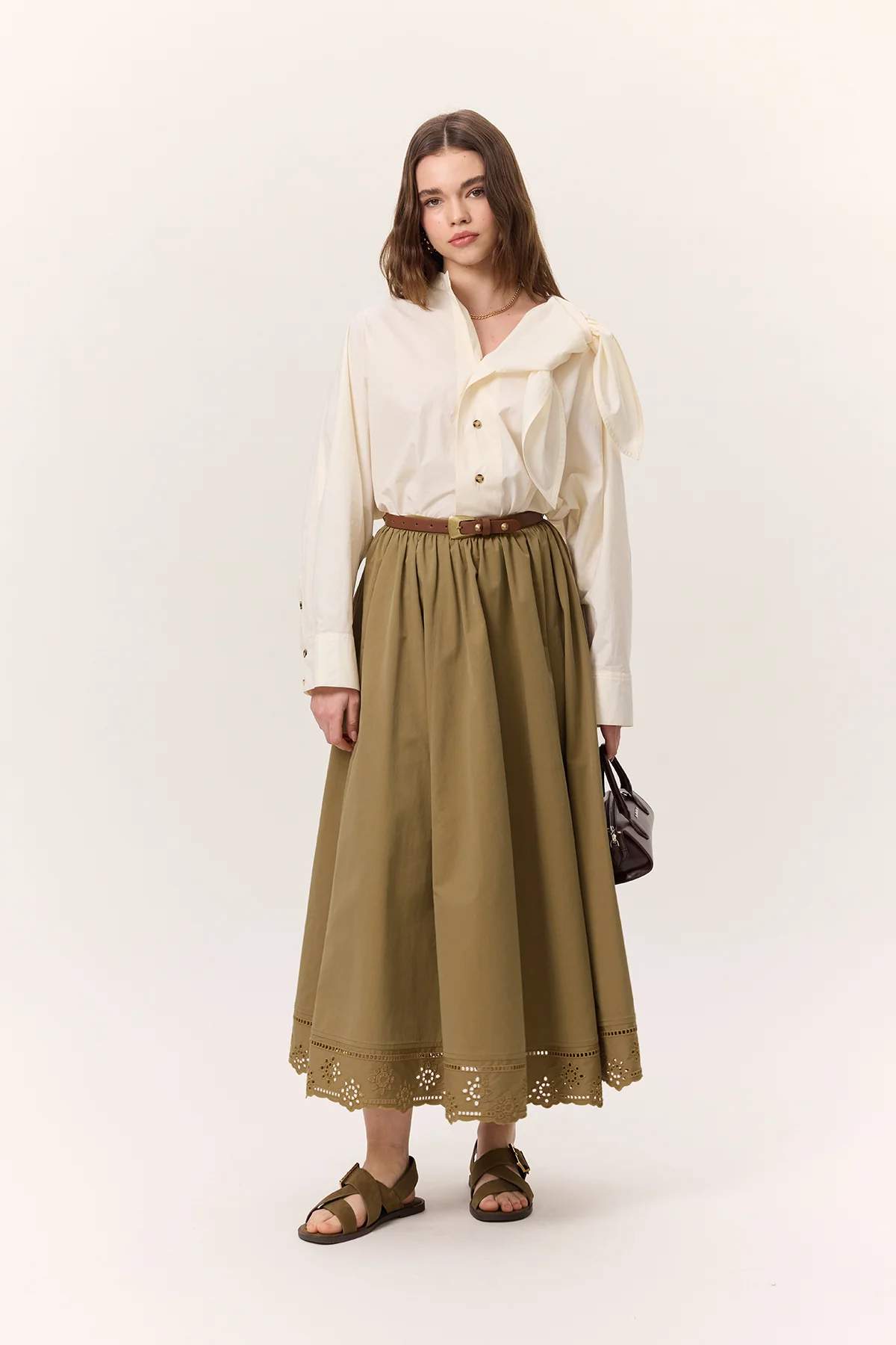 Tie-Detail Statement Shirt Soft Yellow - Image 2