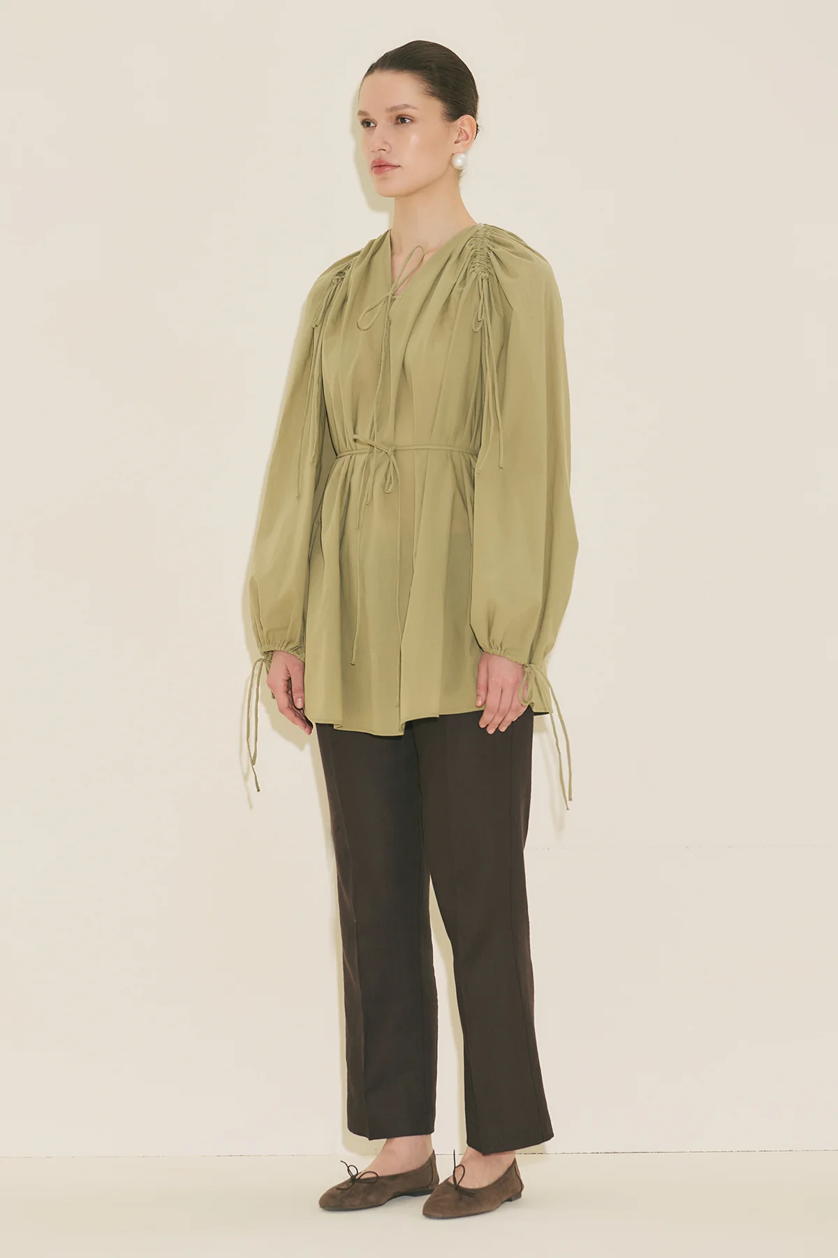 Tie Detail Tunic Apple Green - Image 11