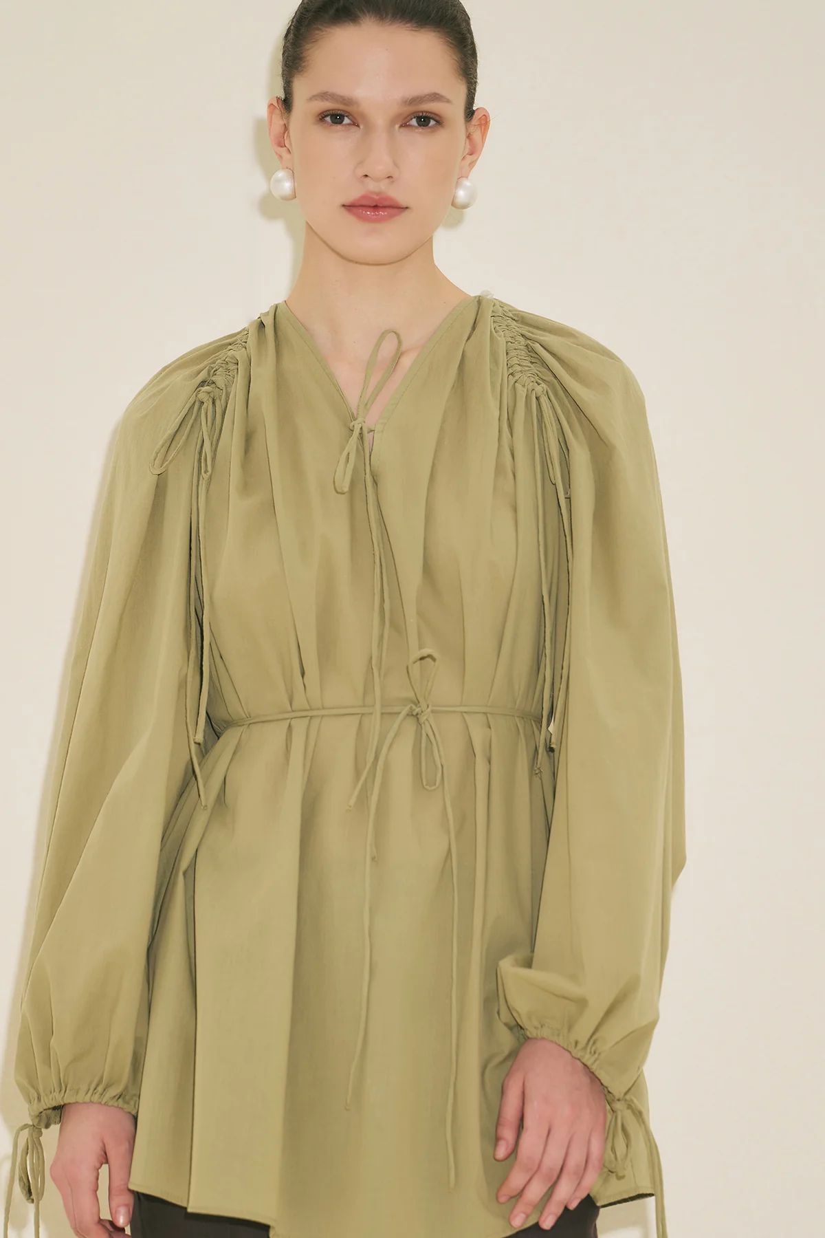 Tie Detail Tunic Apple Green - Image 15