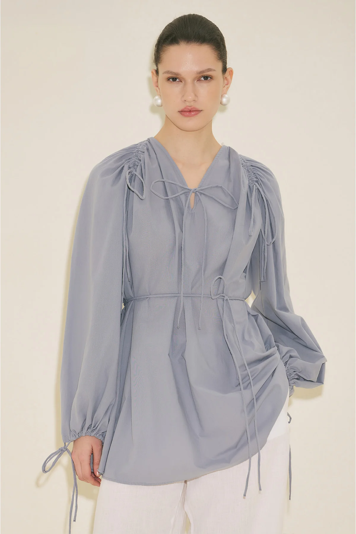 Tie Detail Tunic Blue - Image 11