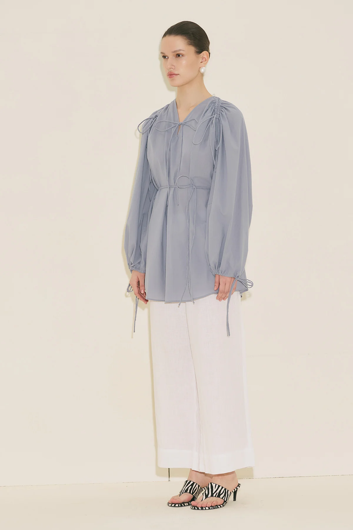Tie Detail Tunic Blue - Image 9