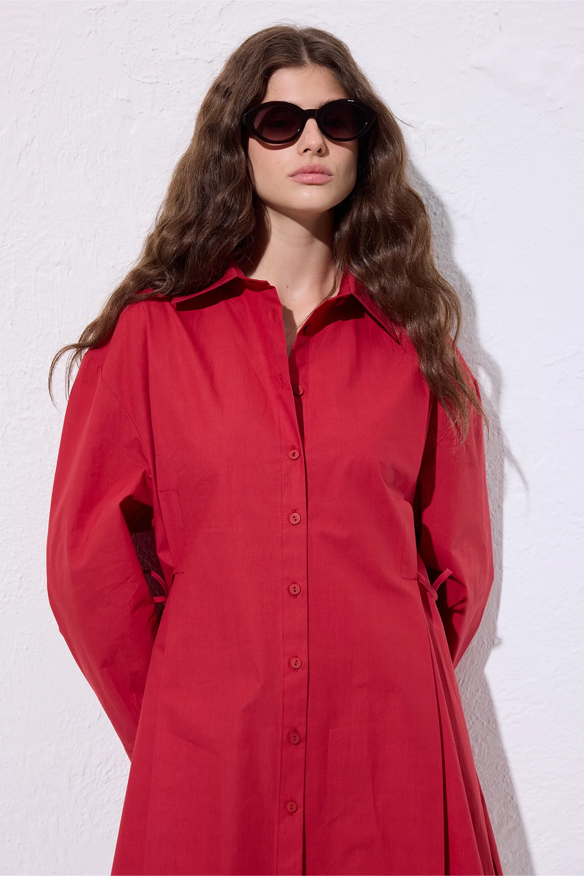 Tie-Front Shirt Red - Image 2