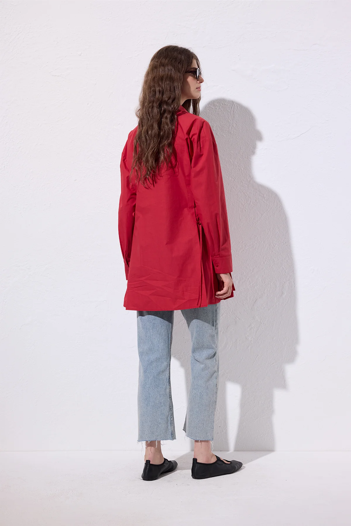 Tie-Front Shirt Red - Image 4
