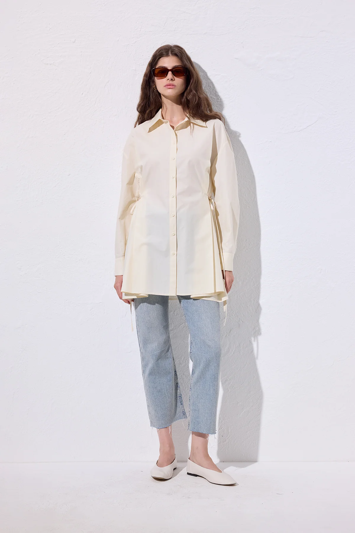Tie-Front Shirt Vanilla - Image 3