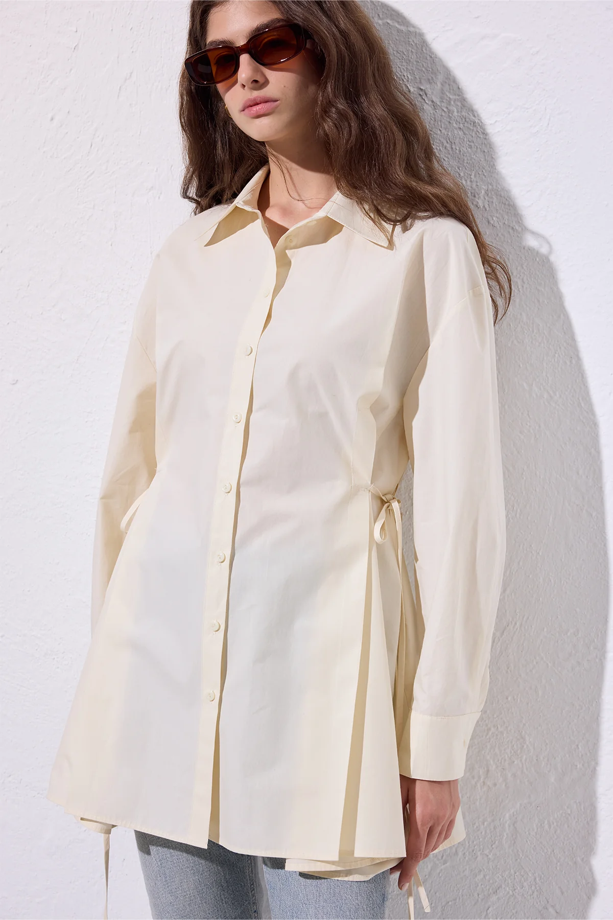 Tie-Front Shirt Vanilla - Image 4