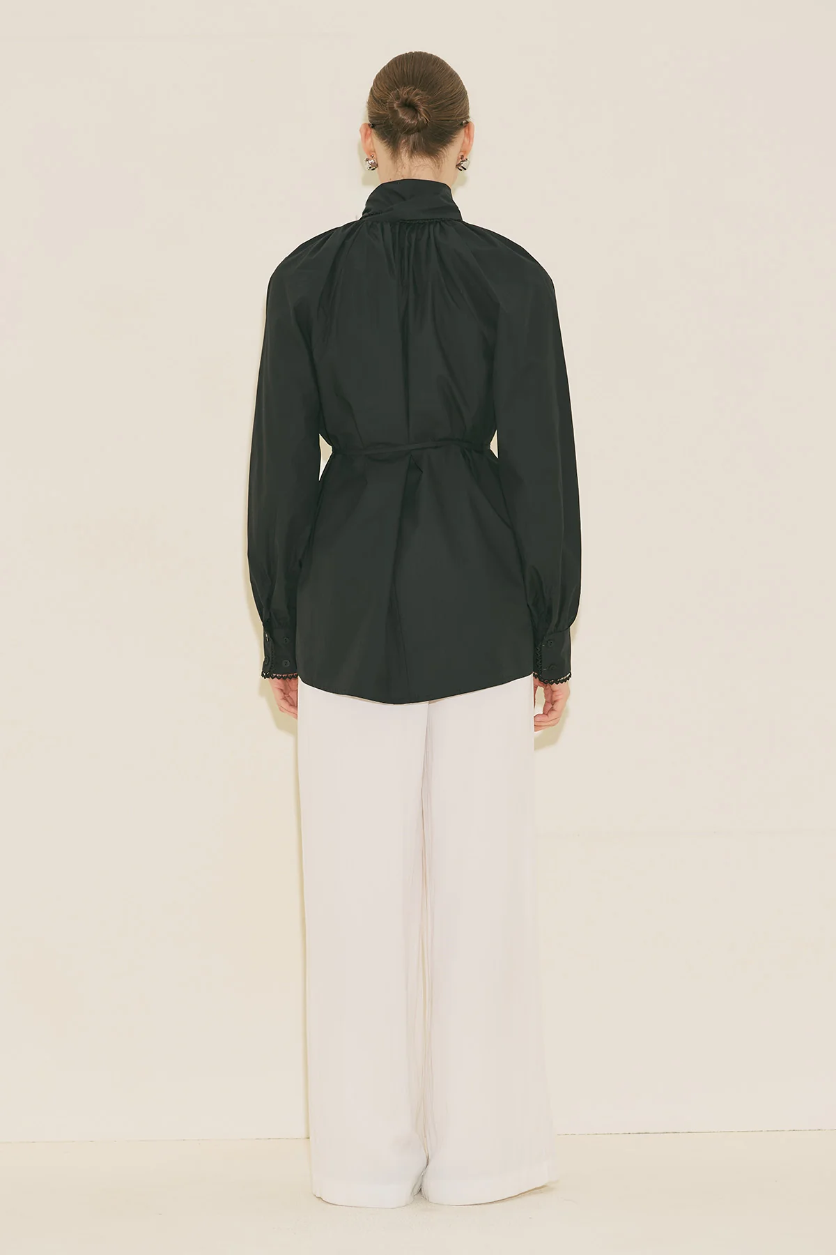 Tie Neck Blouse Black - Image 6