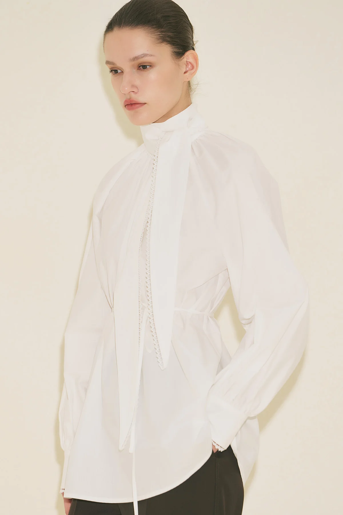 Tie Neck Blouse Ecru - Image 5