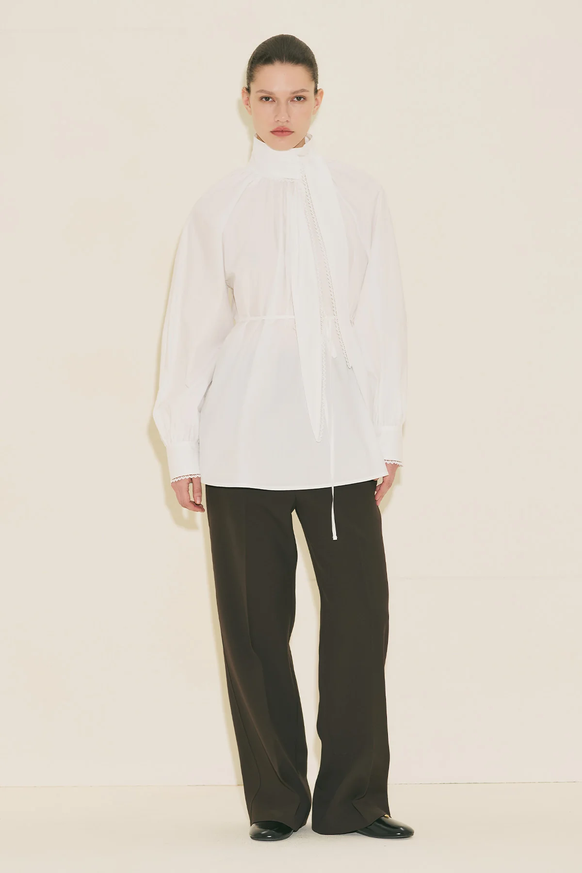 Tie Neck Blouse Ecru - Image 6