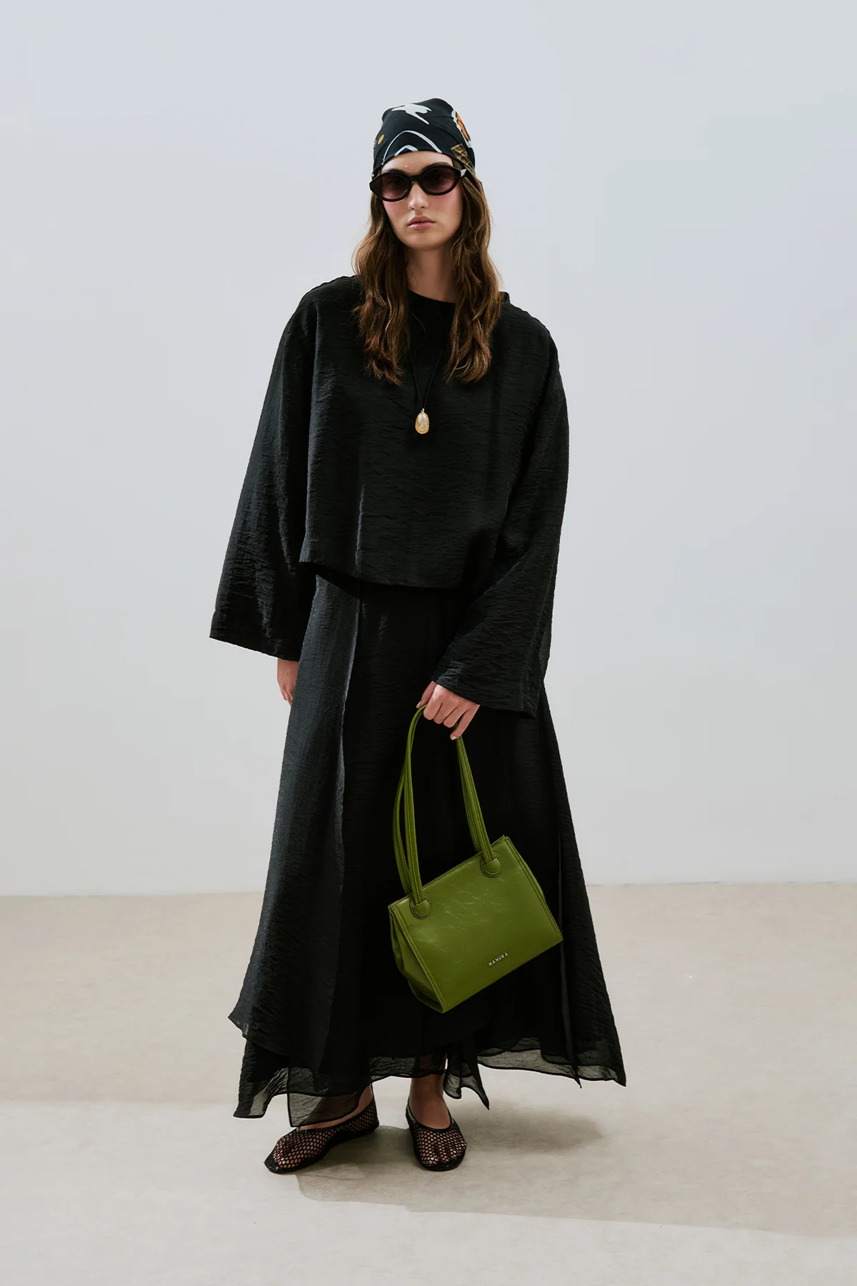Tiered Ruffle Maxi Skirt Black - Image 3
