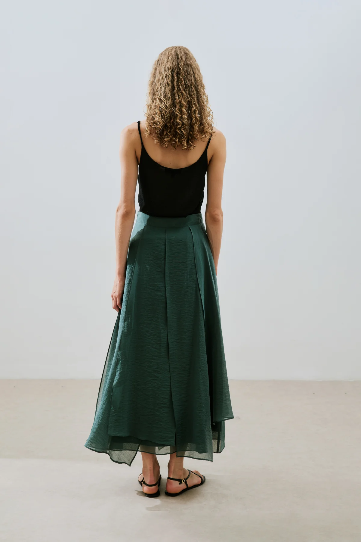 Tiered Ruffle Maxi Skirt Green - Image 6