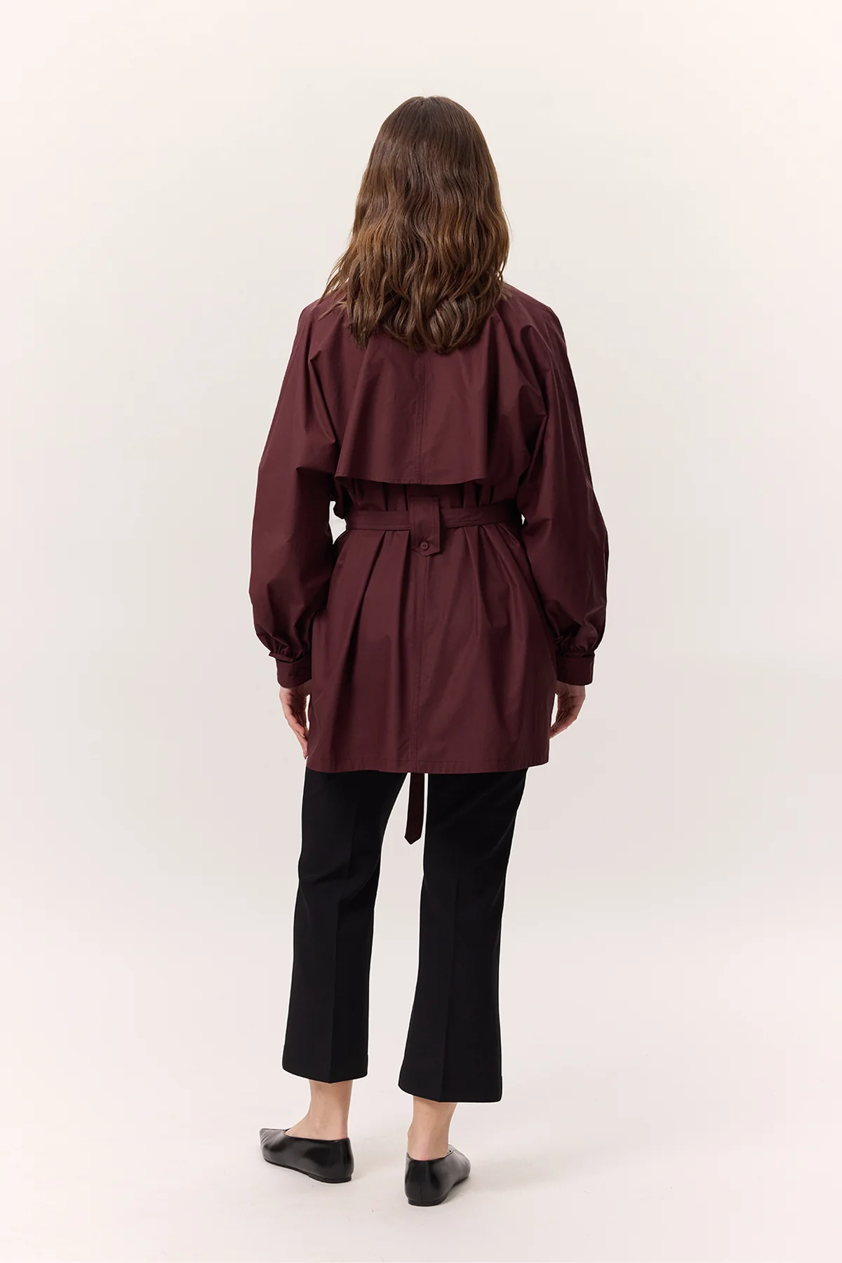 Trench-Style Shirt Burgundy - Image 8