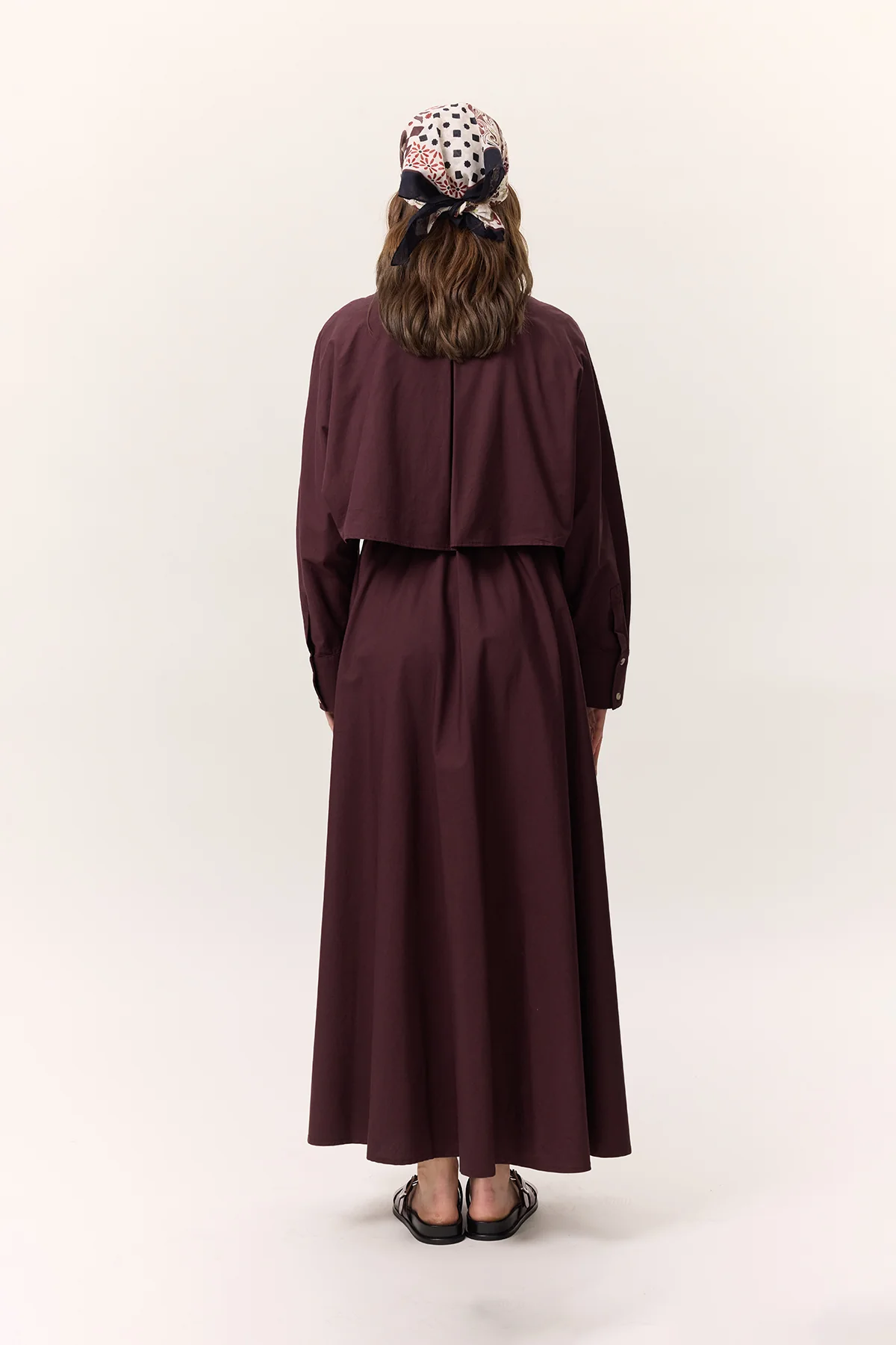 Trench-Style Shirt Dress Burgundy - Image 8