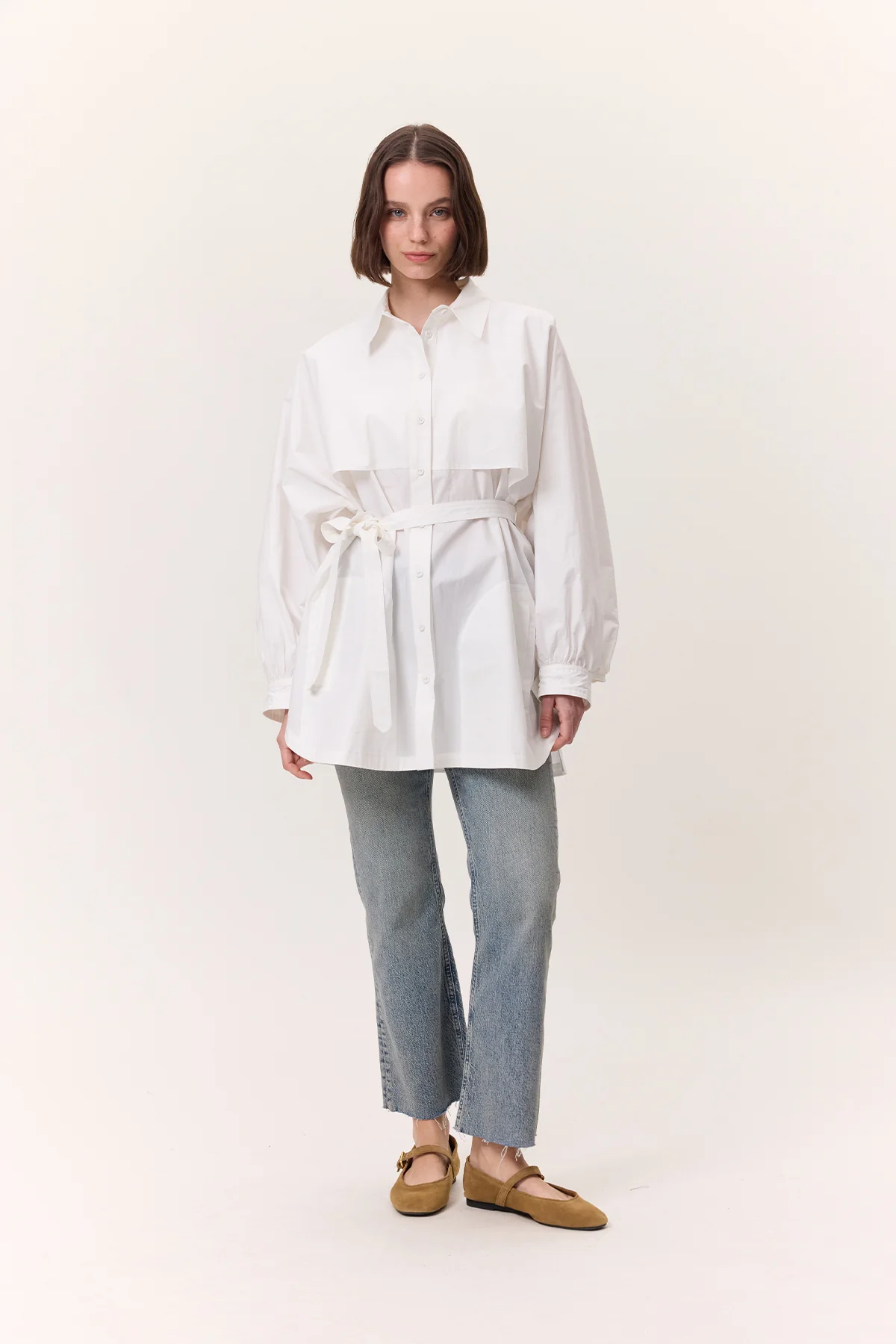 Trench-Style Shirt Ecru - Image 7