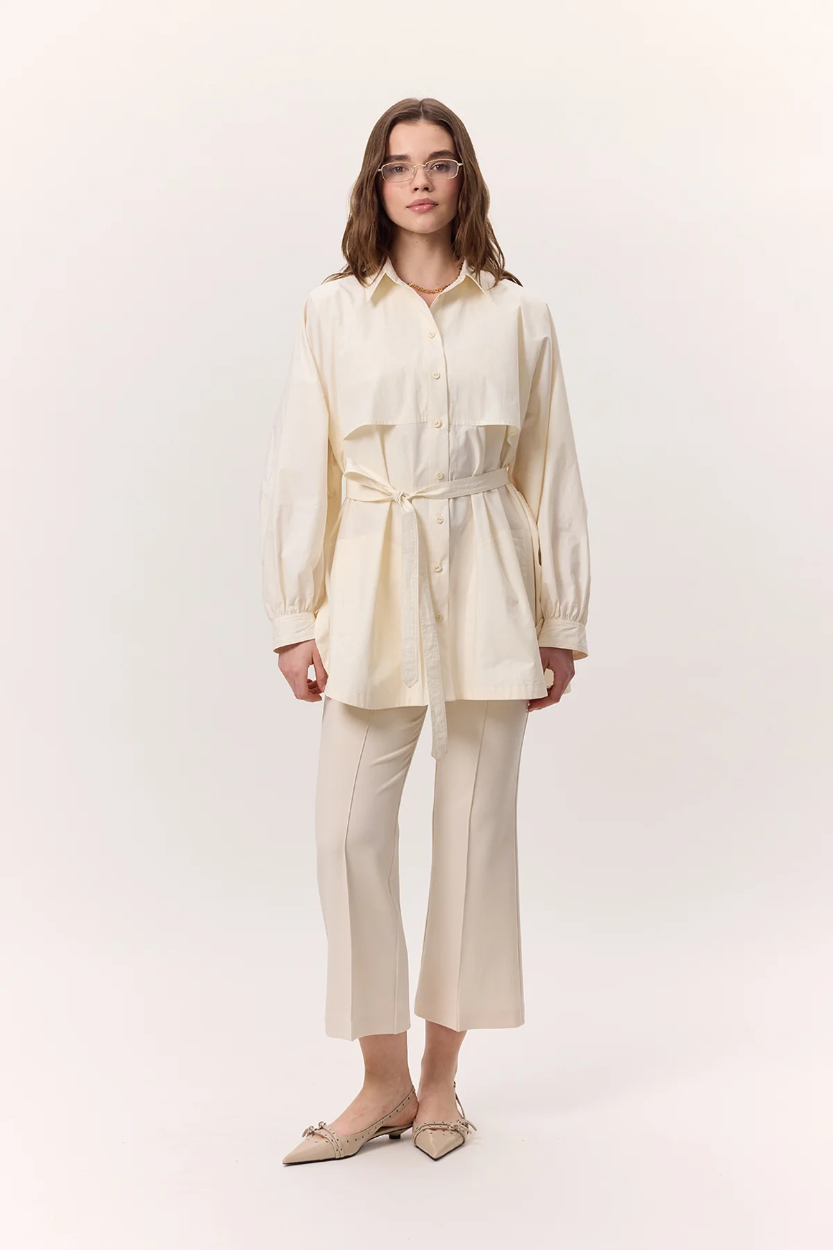 Trench-Style Shirt Soft Yellow - Image 2