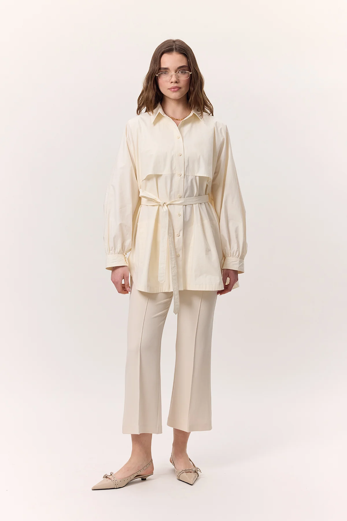 Trench-Style Shirt Soft Yellow - Image 5