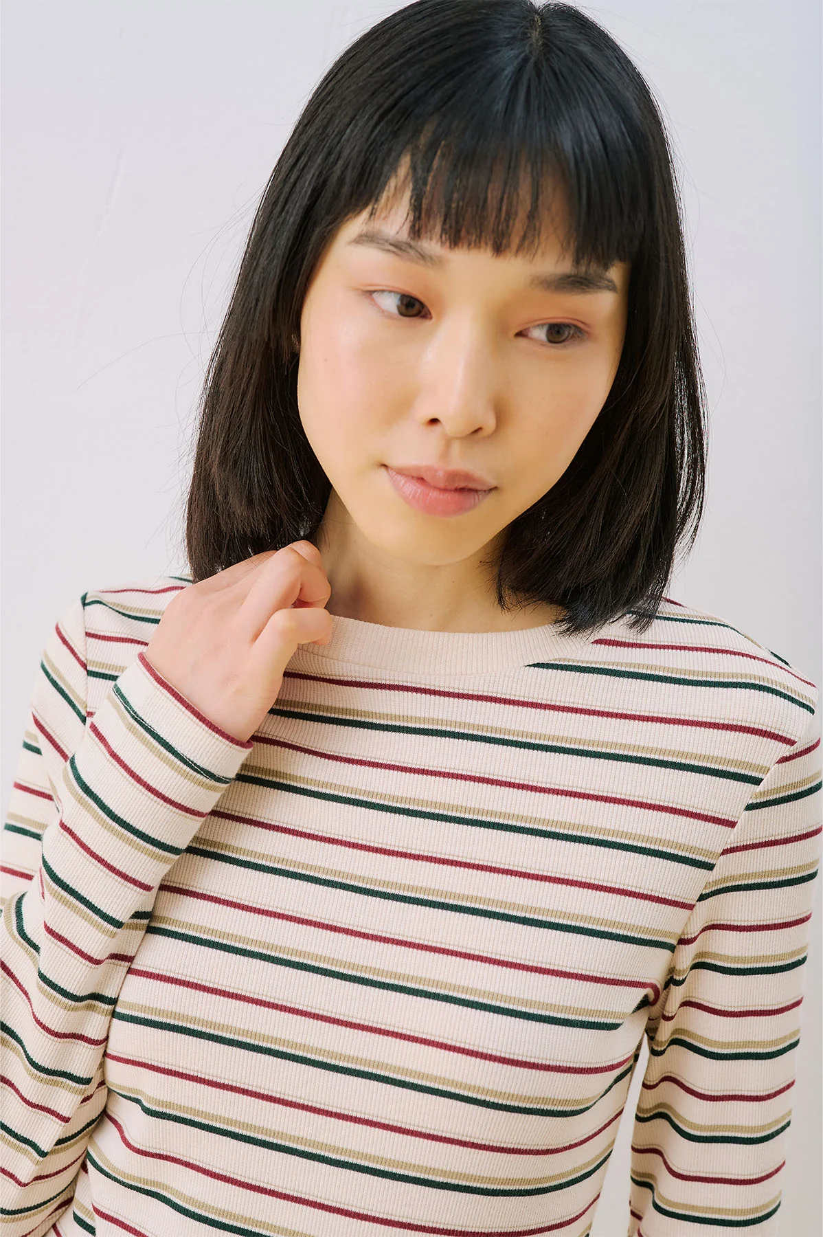 Long Sleeve Striped Bodysuit Burgundy - Image 4