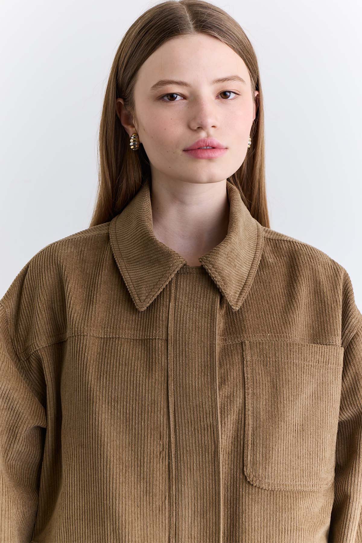 Velvet Worker Jacket Camel - Image 3