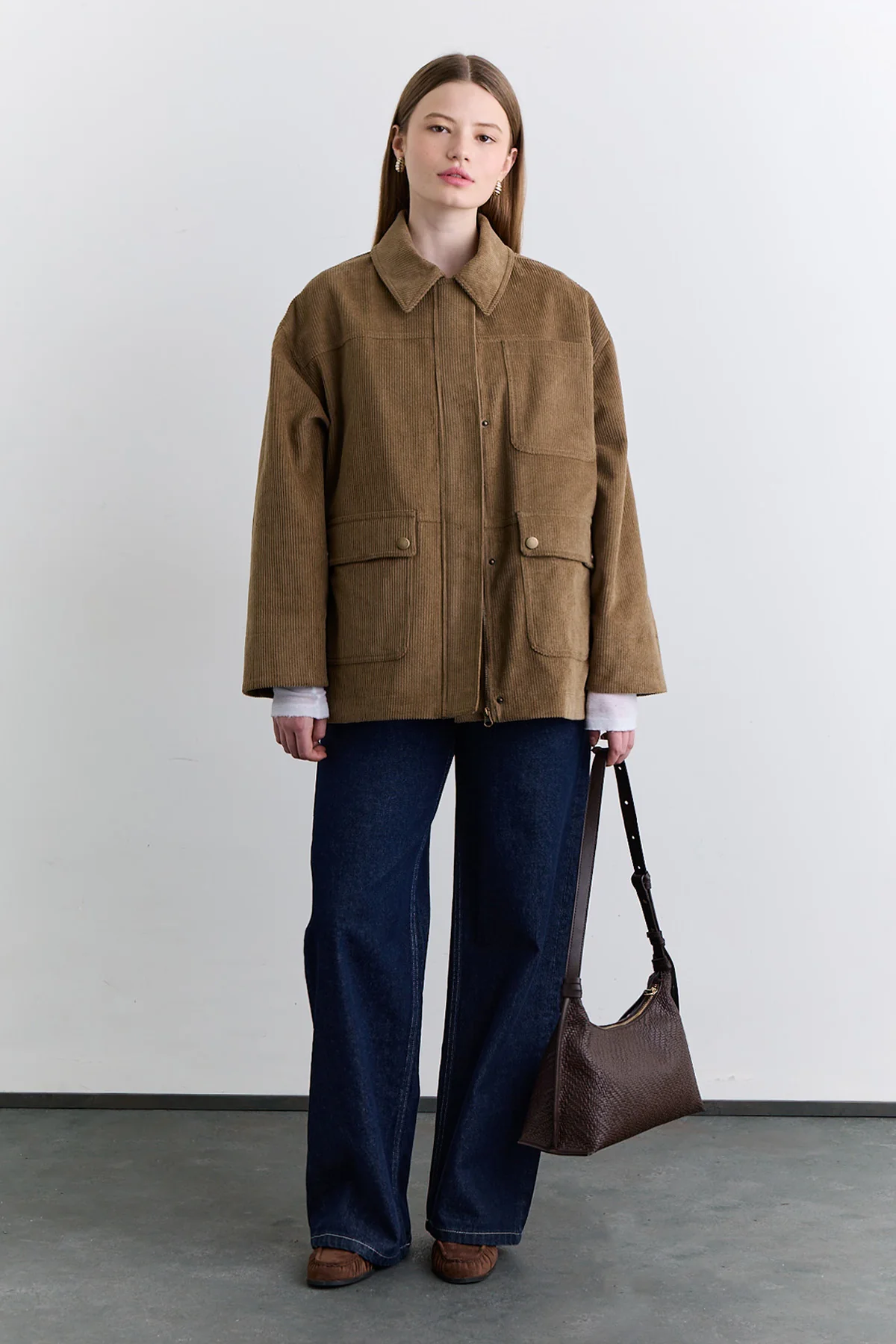 Velvet Worker Jacket Camel - Image 4
