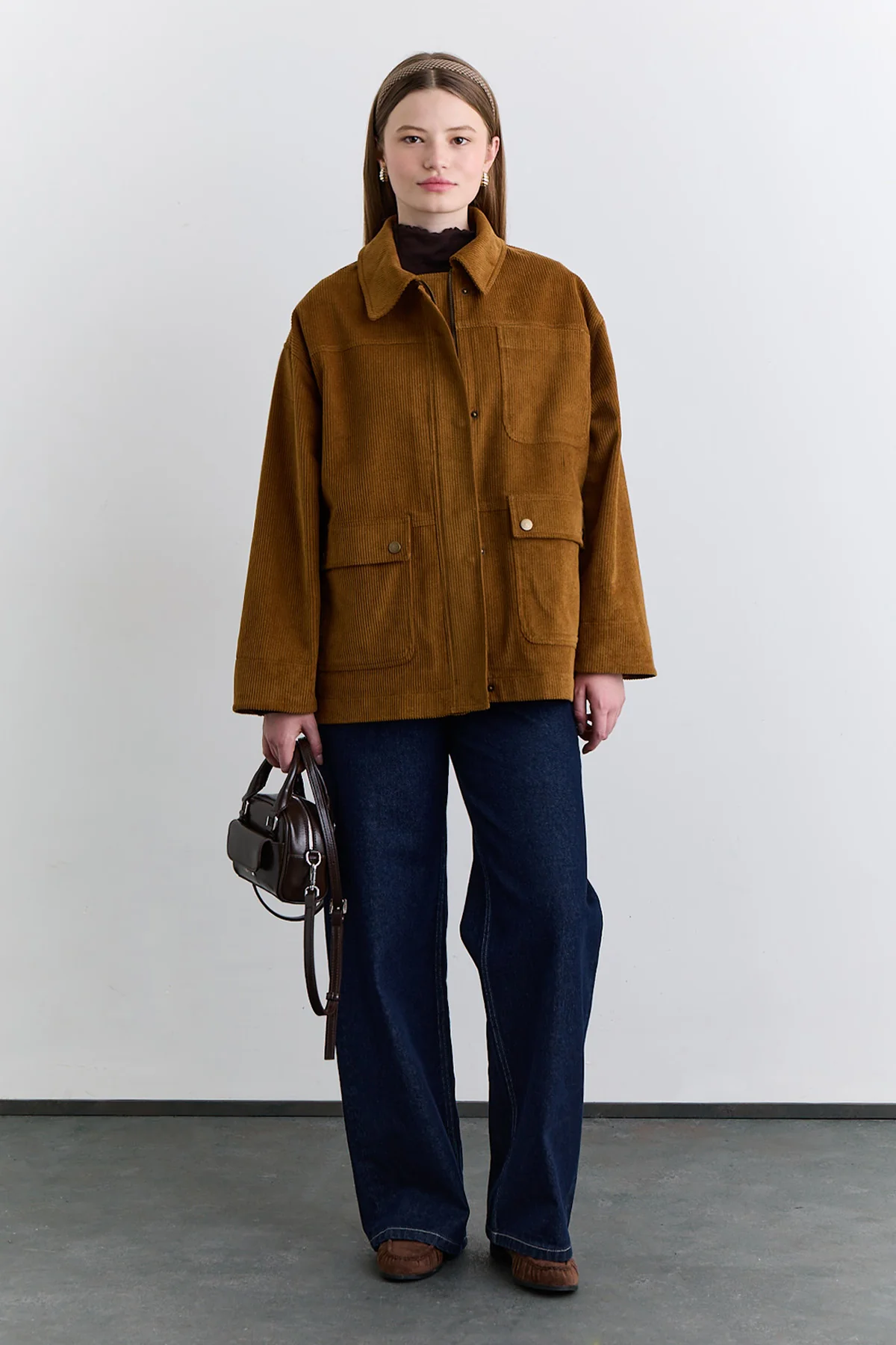 Velvet Worker Jacket Camel - Image 7