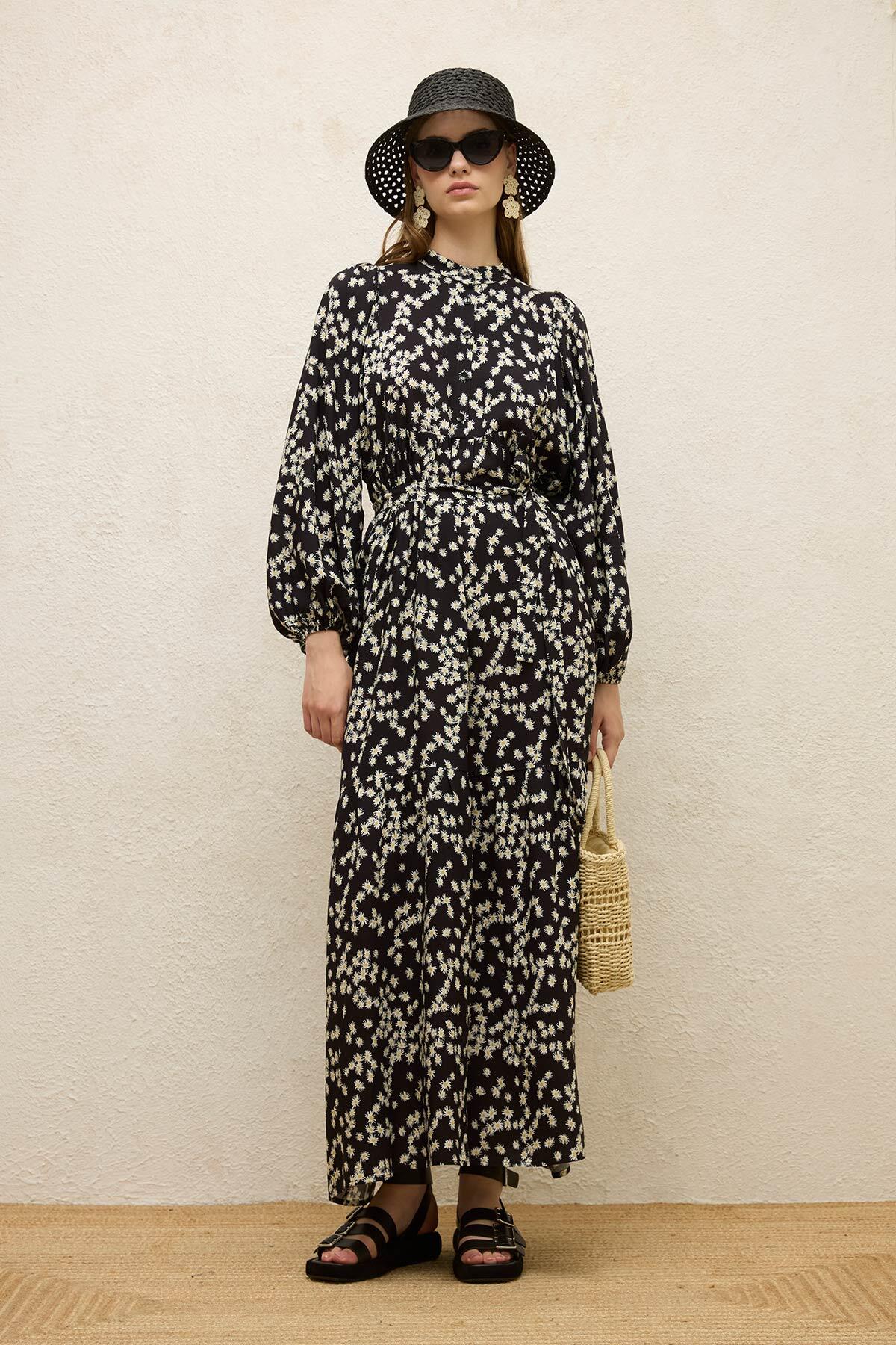 Viscose Balloon Sleeve Dress Chamomile - Image 7