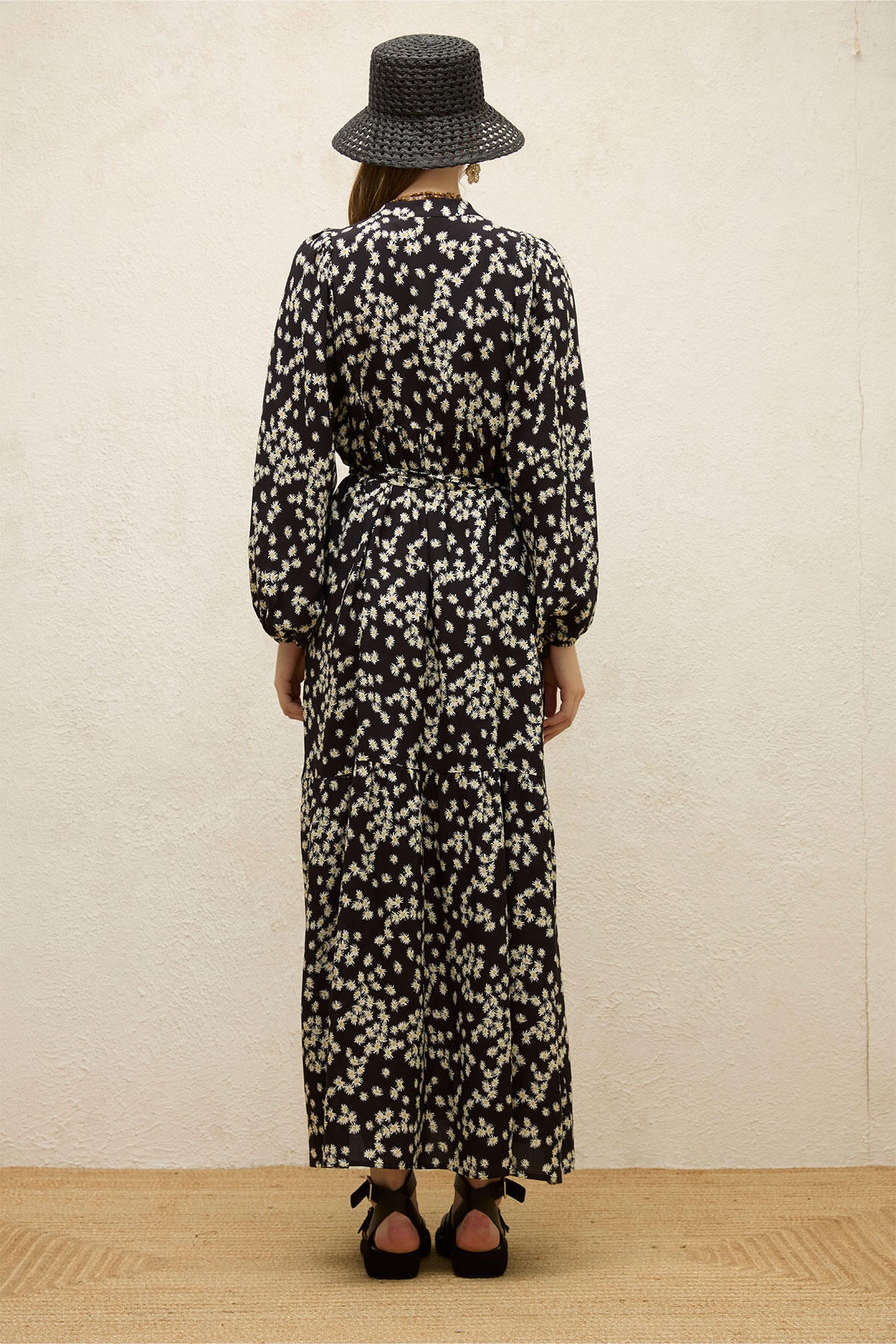 Viscose Balloon Sleeve Dress Chamomile - Image 8