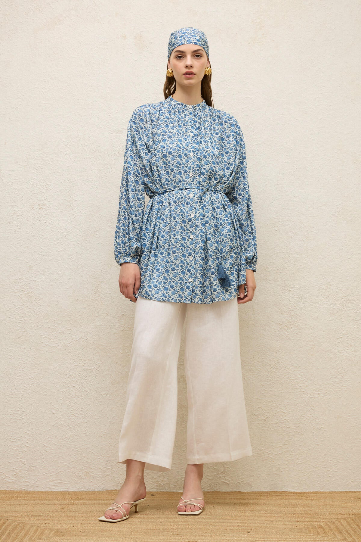 Viscose Patterned Tunic Rose Blue - Image 2