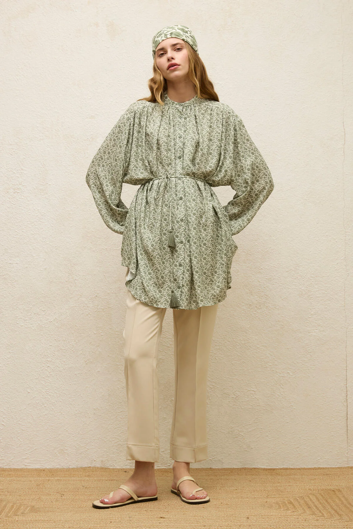 Viscose Patterned Tunic Rose Mint - Image 4