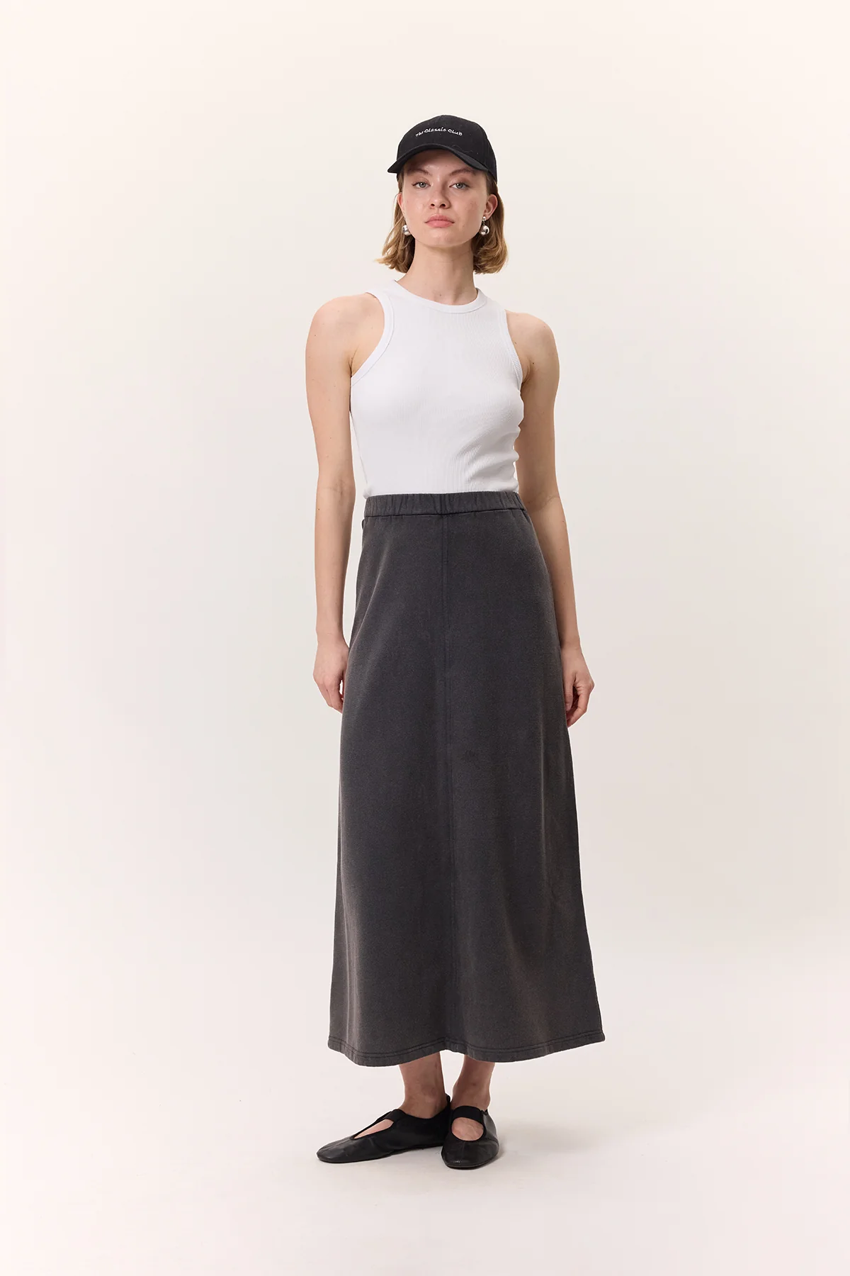 Washed Effect Flared Skirt Anthracite - Image 2
