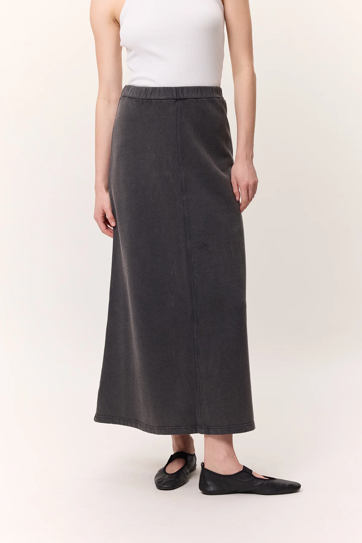 Washed Effect Flared Skirt Anthracite - Image 4