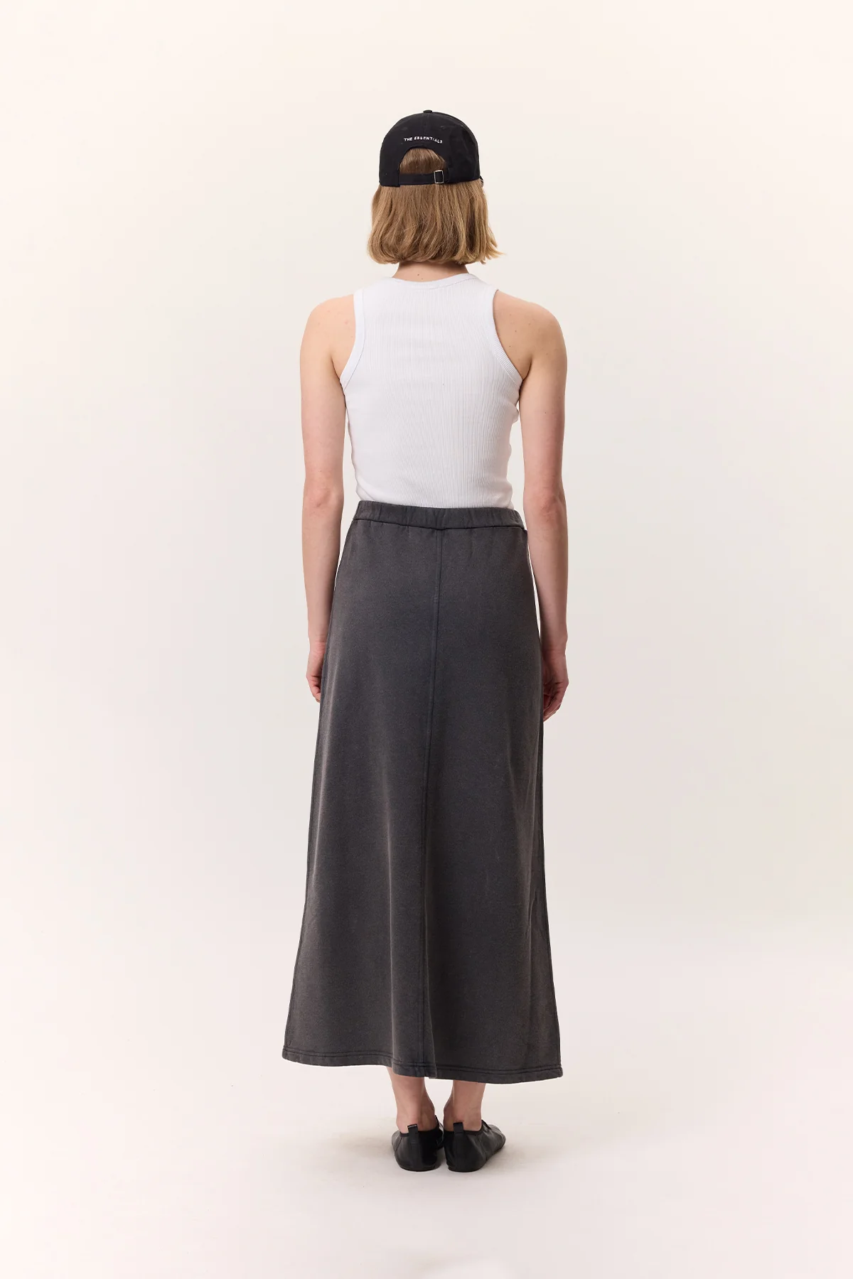 Washed Effect Flared Skirt Anthracite - Image 7