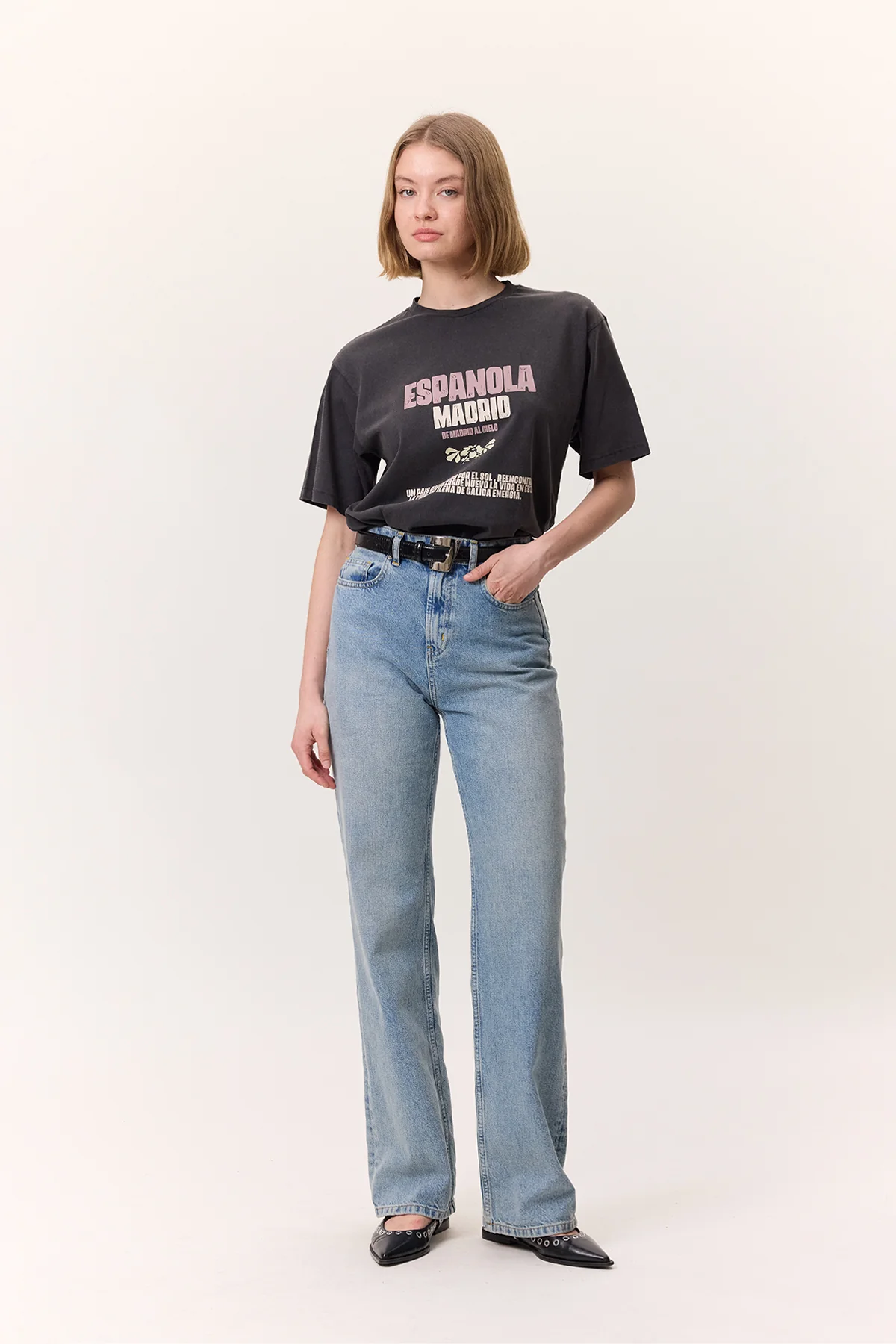 Washed Short-Sleeve T-Shirt Anthracite - Image 2