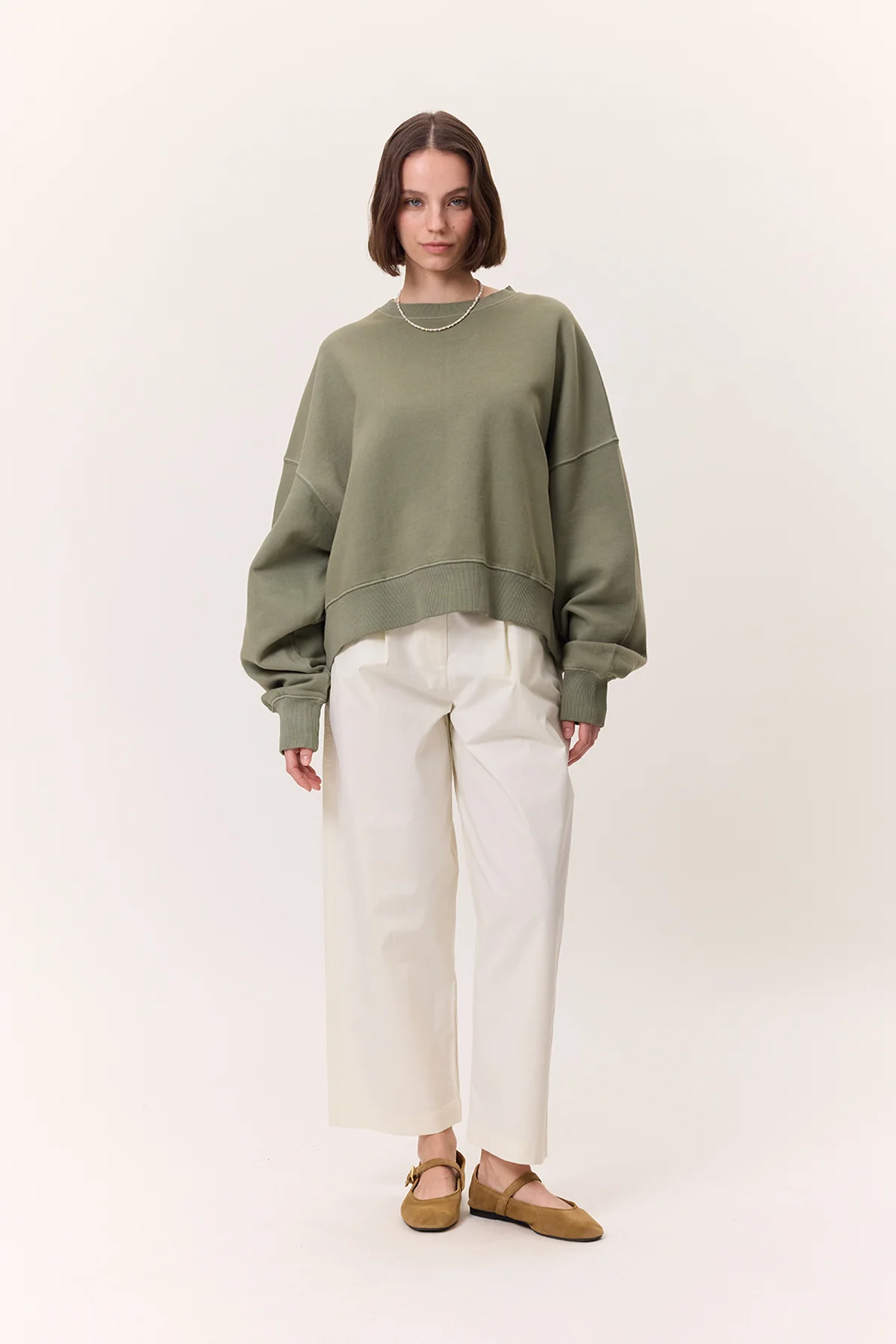 Washed Sweatshirt Green - Image 2