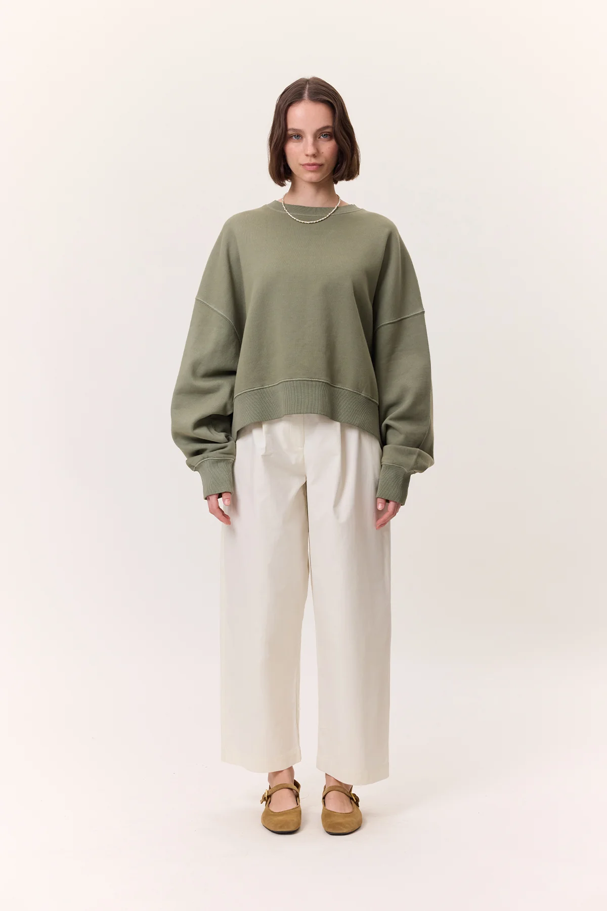 Washed Sweatshirt Green - Image 4