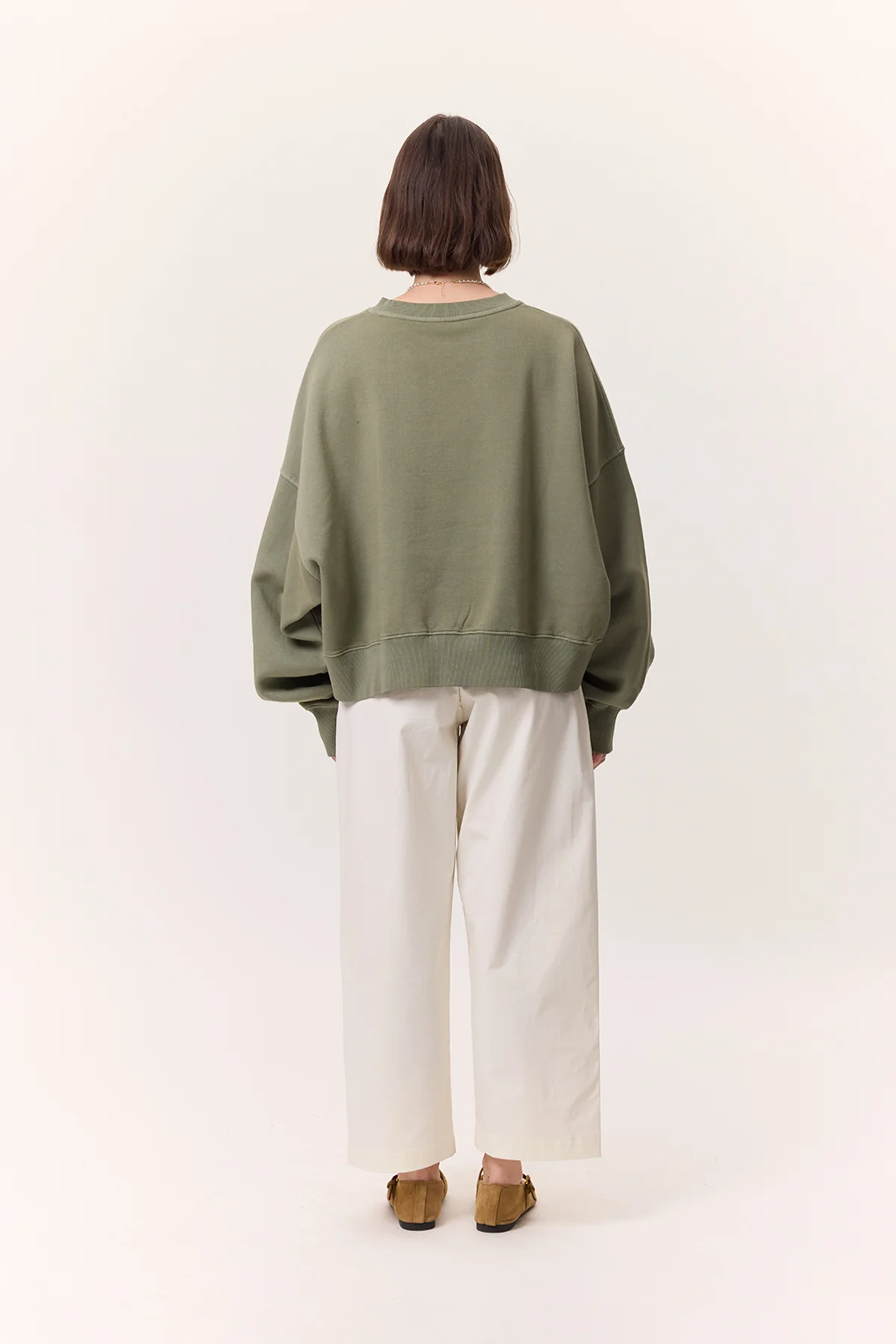 Washed Sweatshirt Green - Image 8