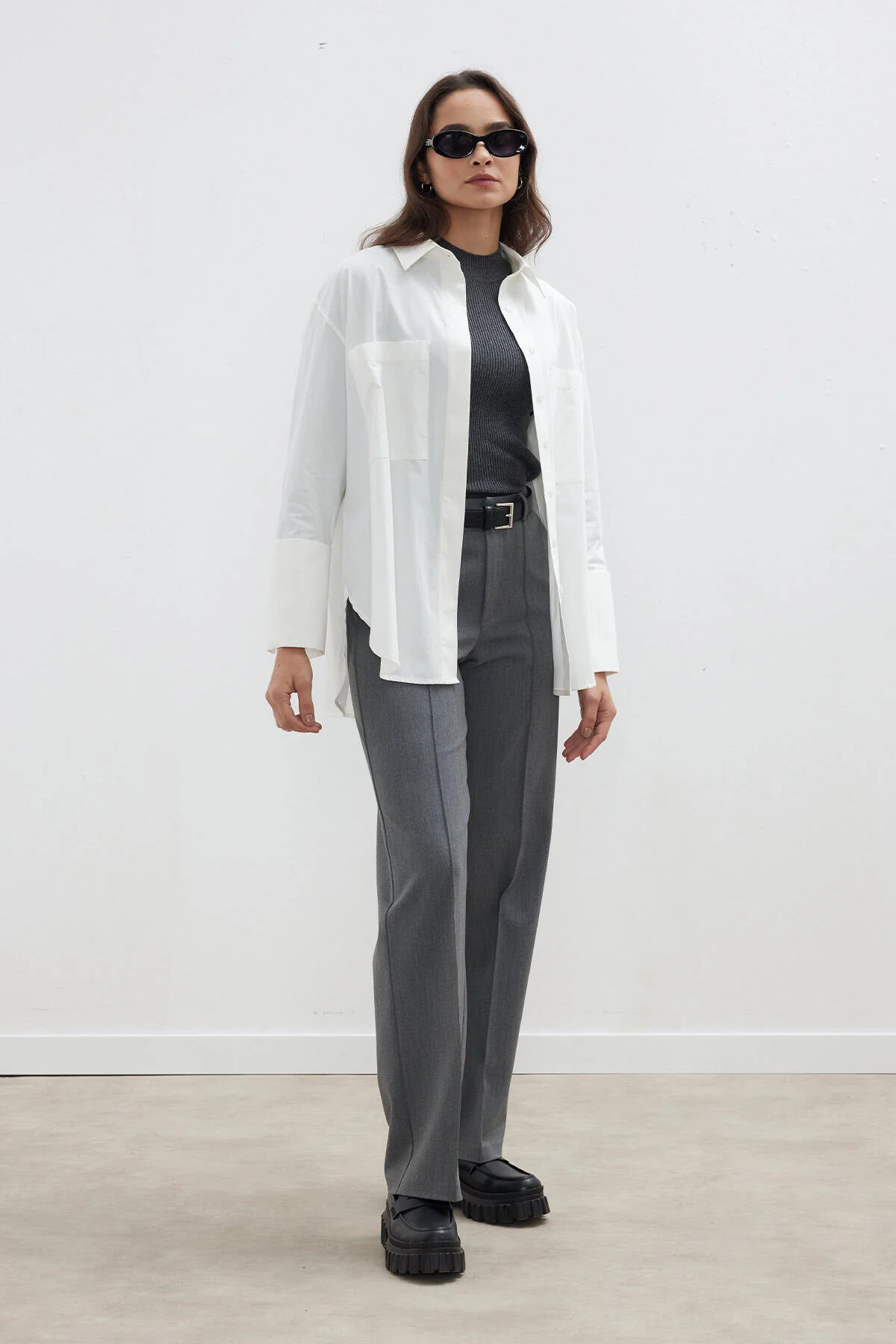 Wide Cuff Shirt Ecru - Image 12