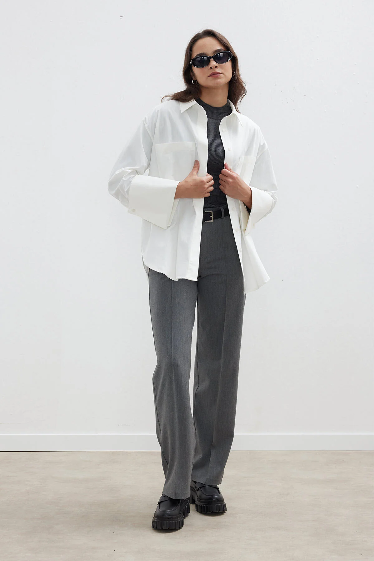 Wide Cuff Shirt Ecru - Image 3