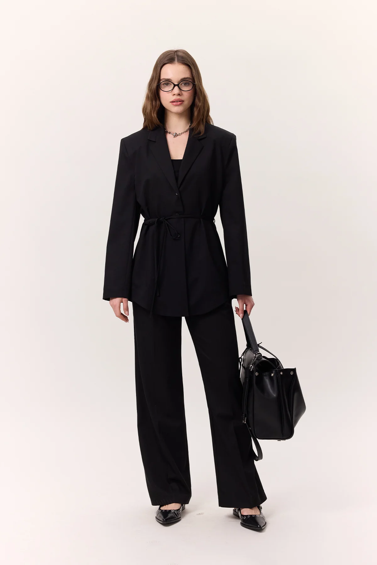 Wide-Leg Palazzo Trousers Black - Image 3