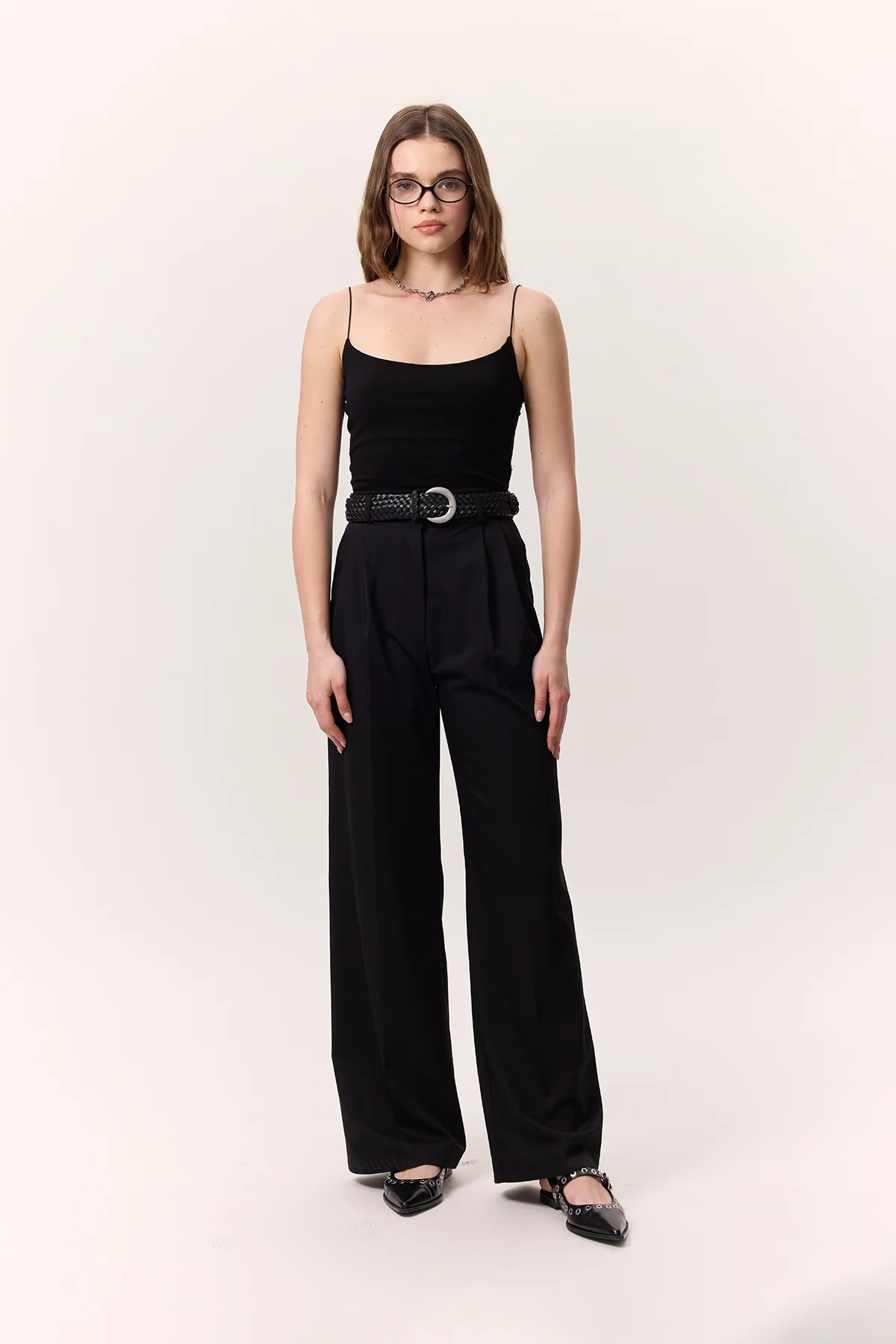 Wide-Leg Palazzo Trousers Black - Image 4
