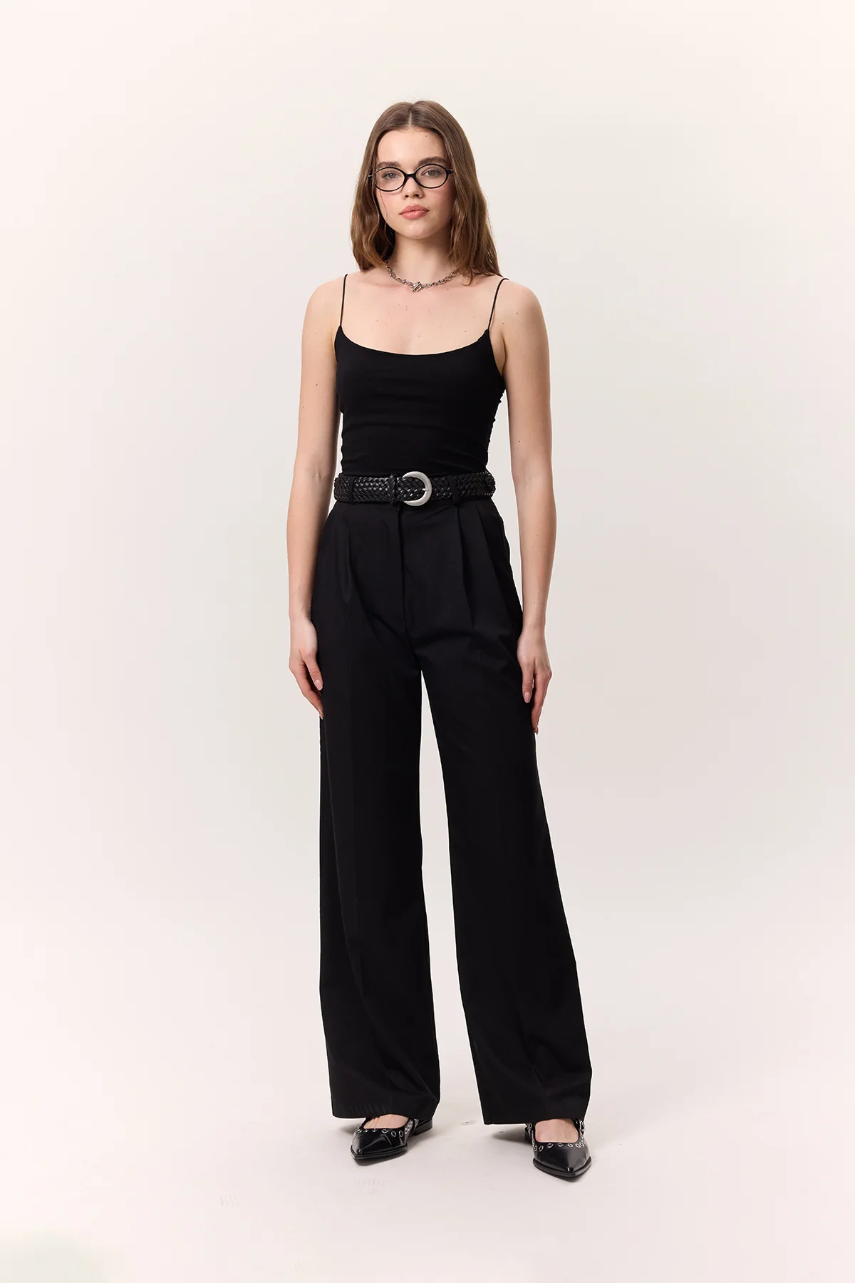 Wide-Leg Palazzo Trousers Black - Image 5