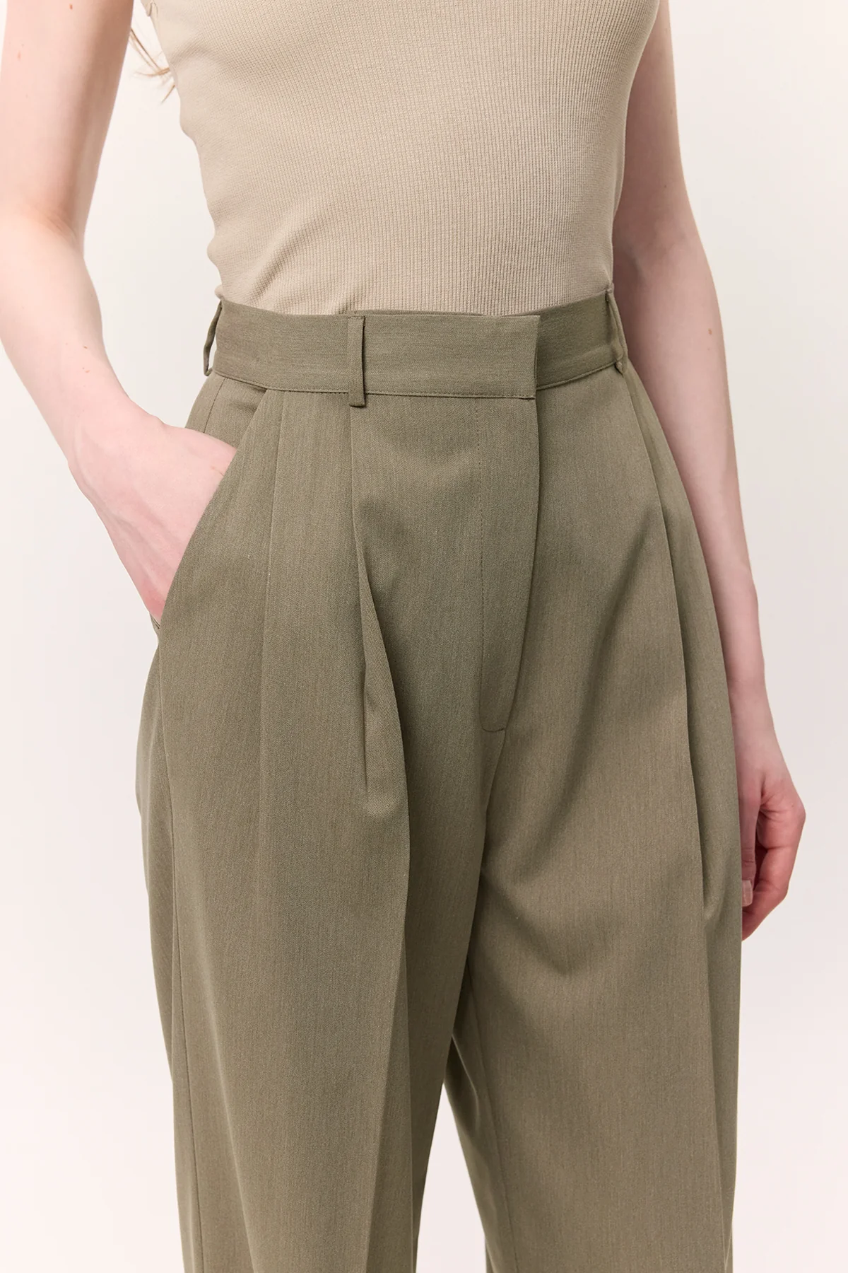 Wide-Leg Palazzo Trousers Green - Image 5