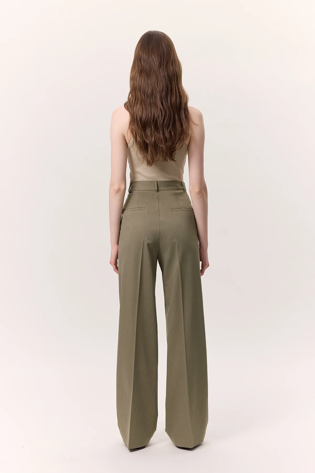 Wide-Leg Palazzo Trousers Green - Image 8