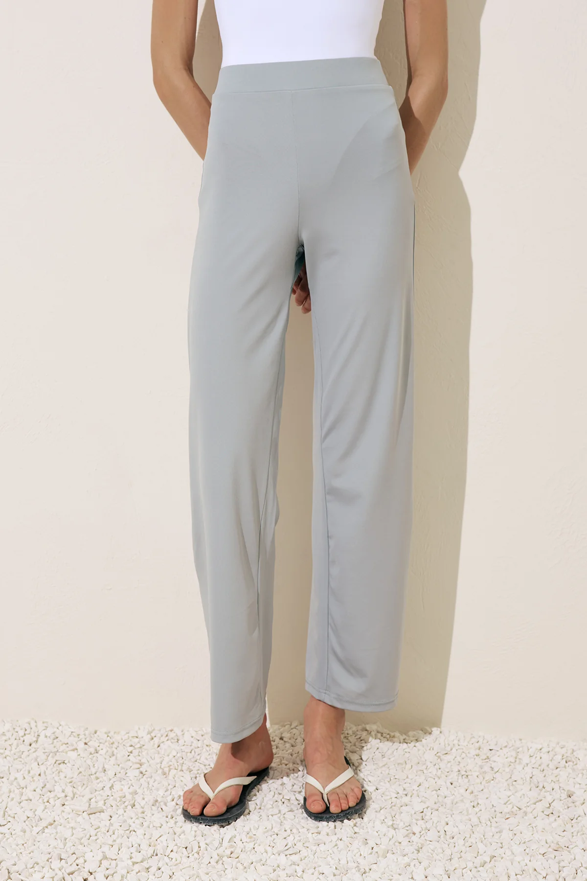 Wide Leg Swim Pants Blue - Image 3