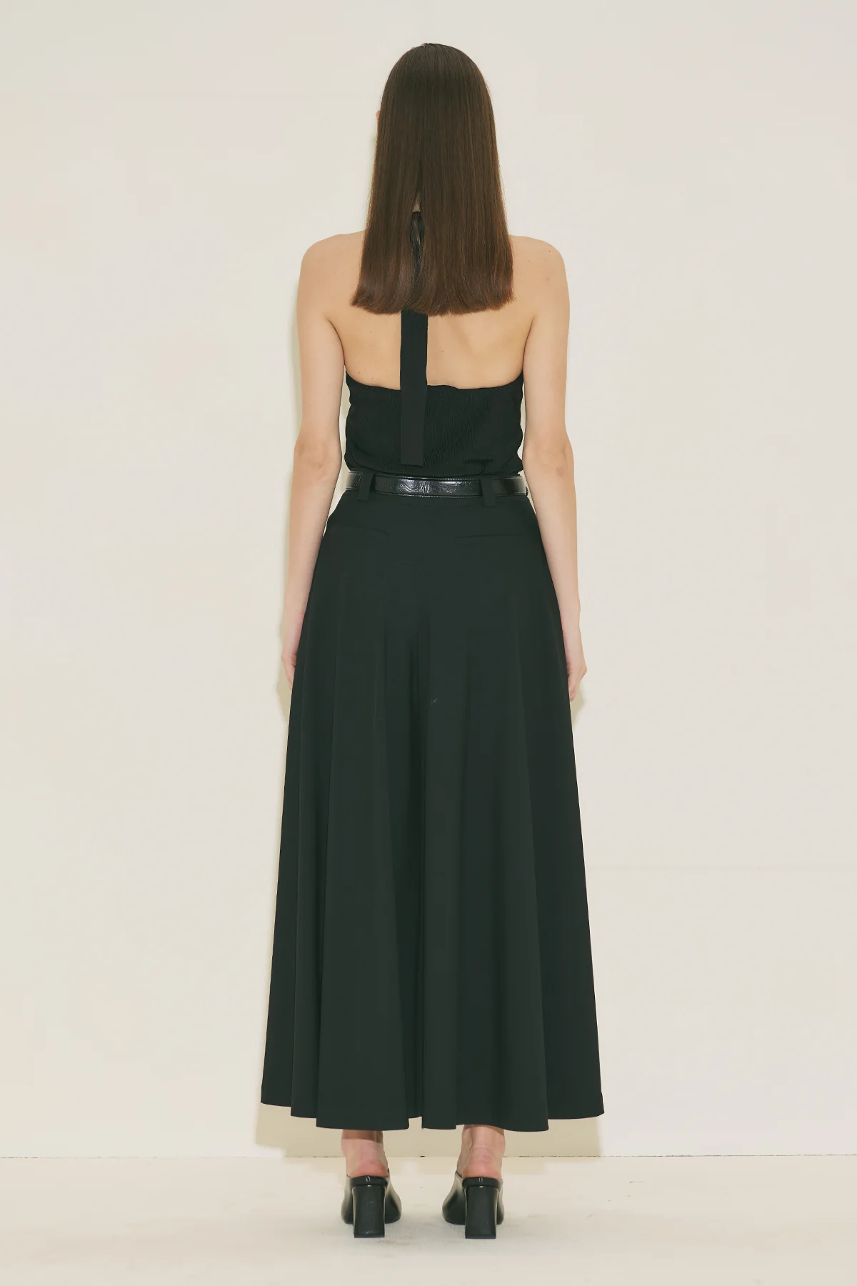 Wide Skirt Effect Trousers Black - Image 9